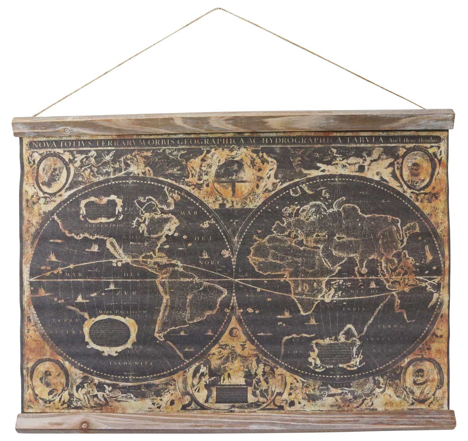 SJ-4_1 Landkarte Weltkarte historische Karte Wandkarte Antik-Stil Orbis Geographica
