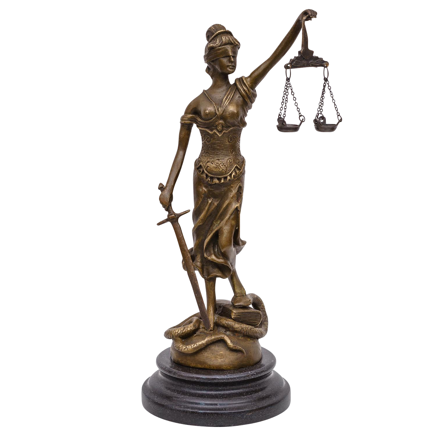 Bronzeskulptur Justitia Justizia Statue Bronze Figur Skulptur Antik-Stil - 26cm