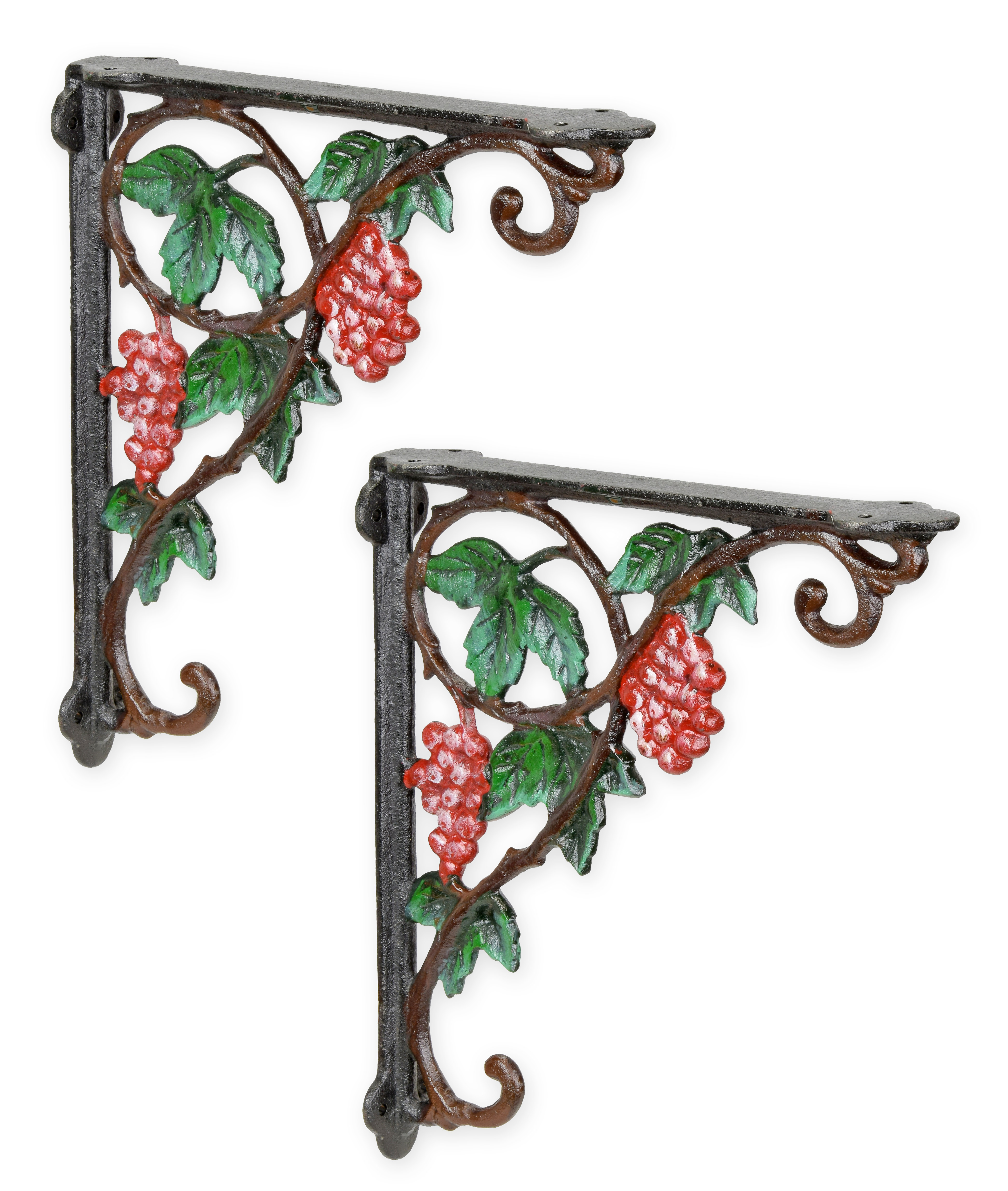 A pair of cast iron wall brackets replica retro design decoration