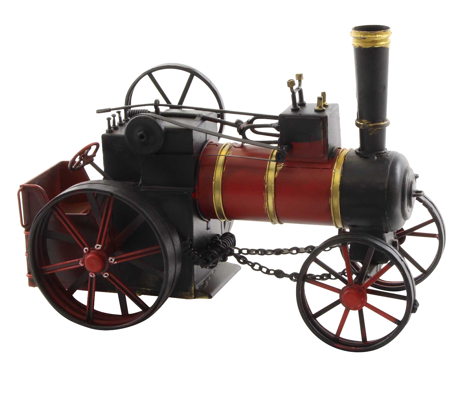 BL-246-009 Dampftraktor Dekoration Traktor Dampfmaschine Dampfpflug Modell Antik-Stil 30cm