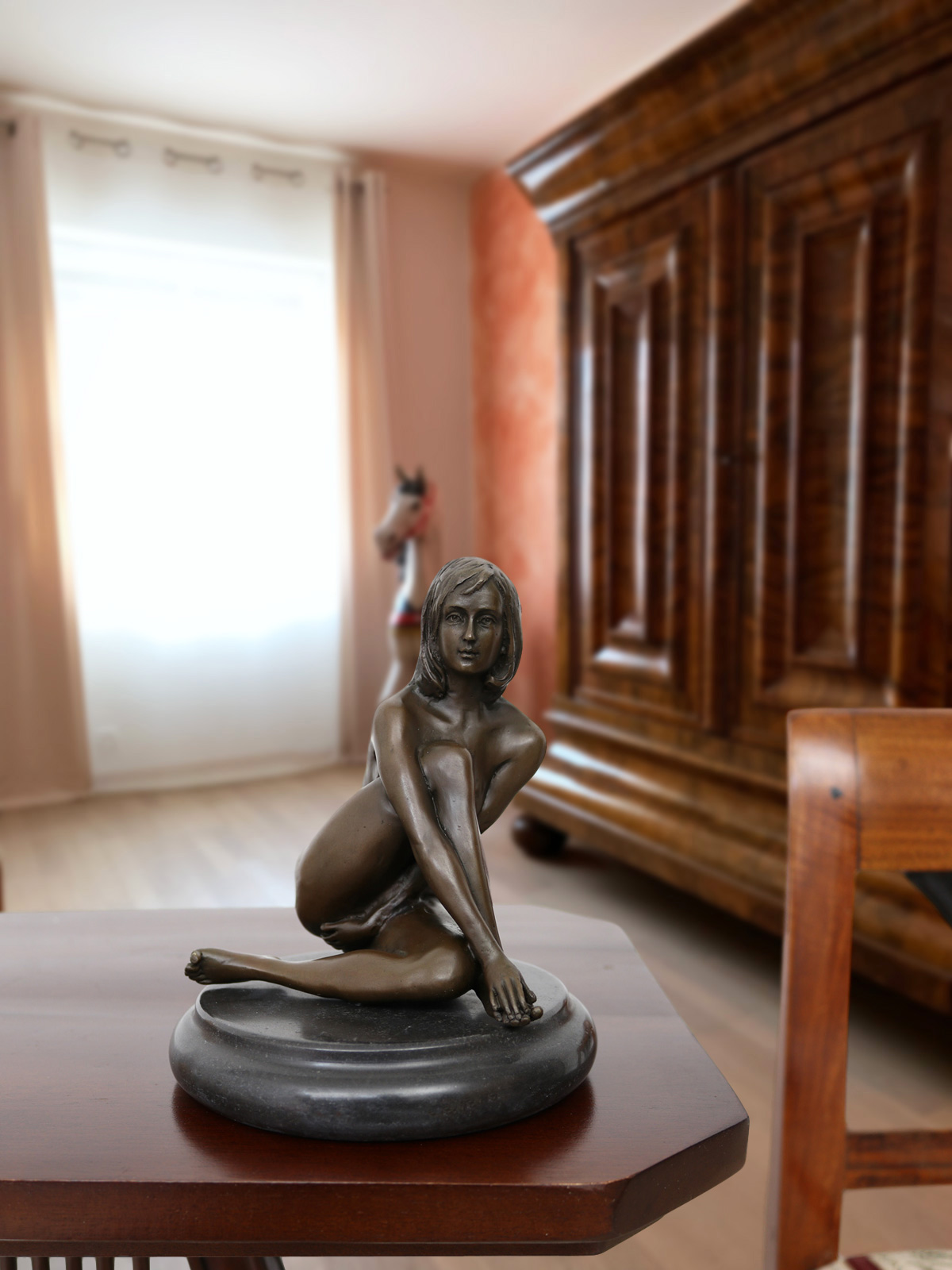 nude-aubahoBExyFPDnxqe09 Bronzeskulptur Erotik erotische Kunst Frau Antik-Stil Bronze Figur Statue 17cm