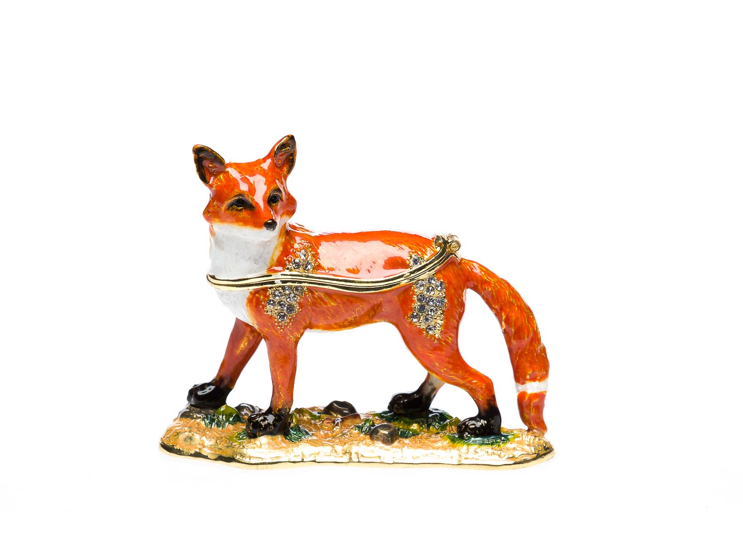 Jewelry box fox pillbox decoration box tin 