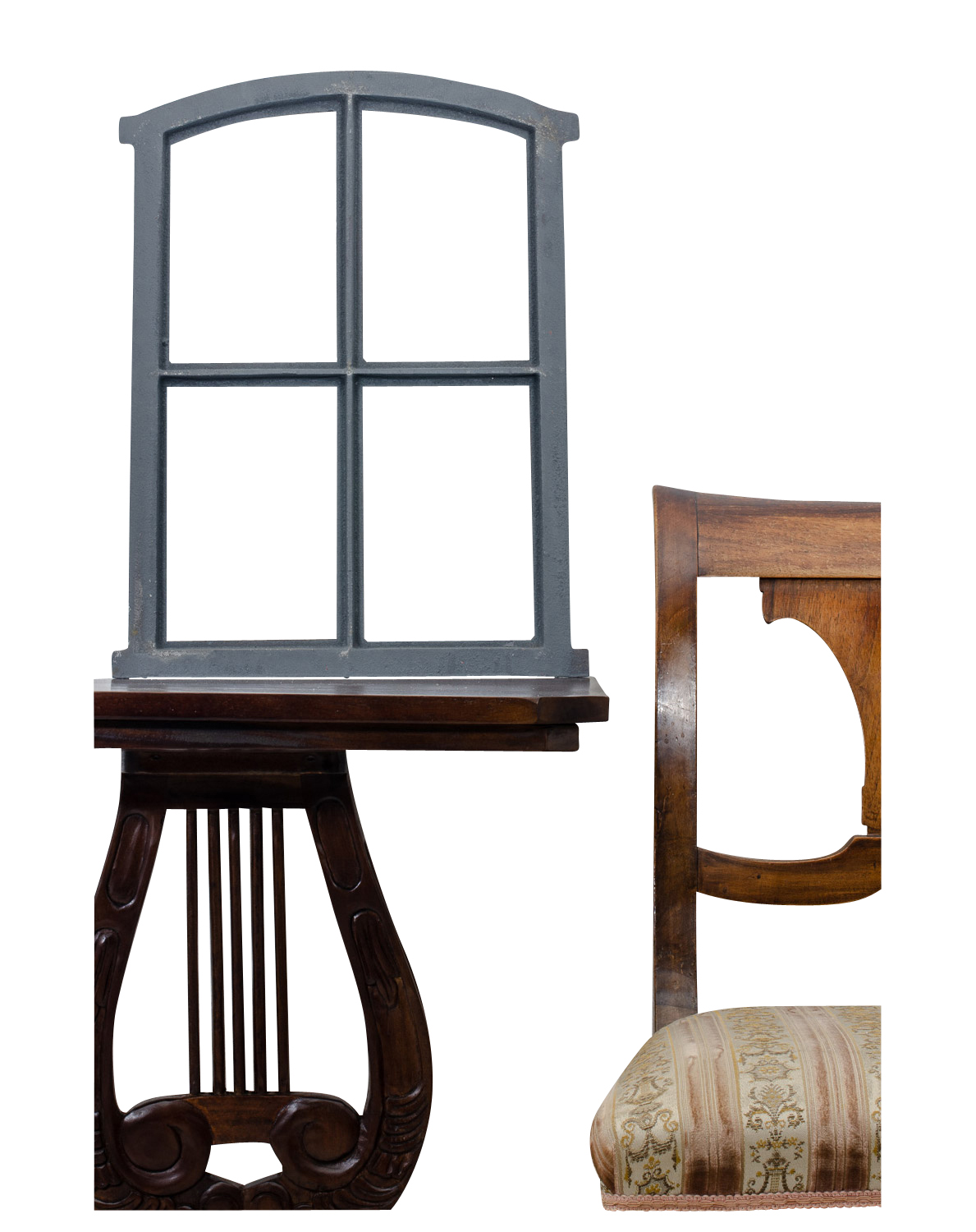 F02A-G-1 Fenster grau Stallfenster Eisenfenster Scheunenfenster Eisen 49cm Antik-Stil (k)