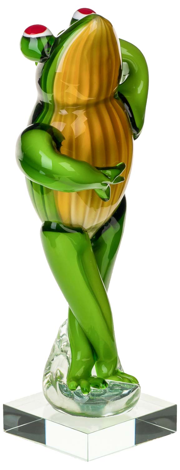 GL944-02 Glasfigur Frosch Glas Figur im Murano Antik-Stil Skulptur 30cm