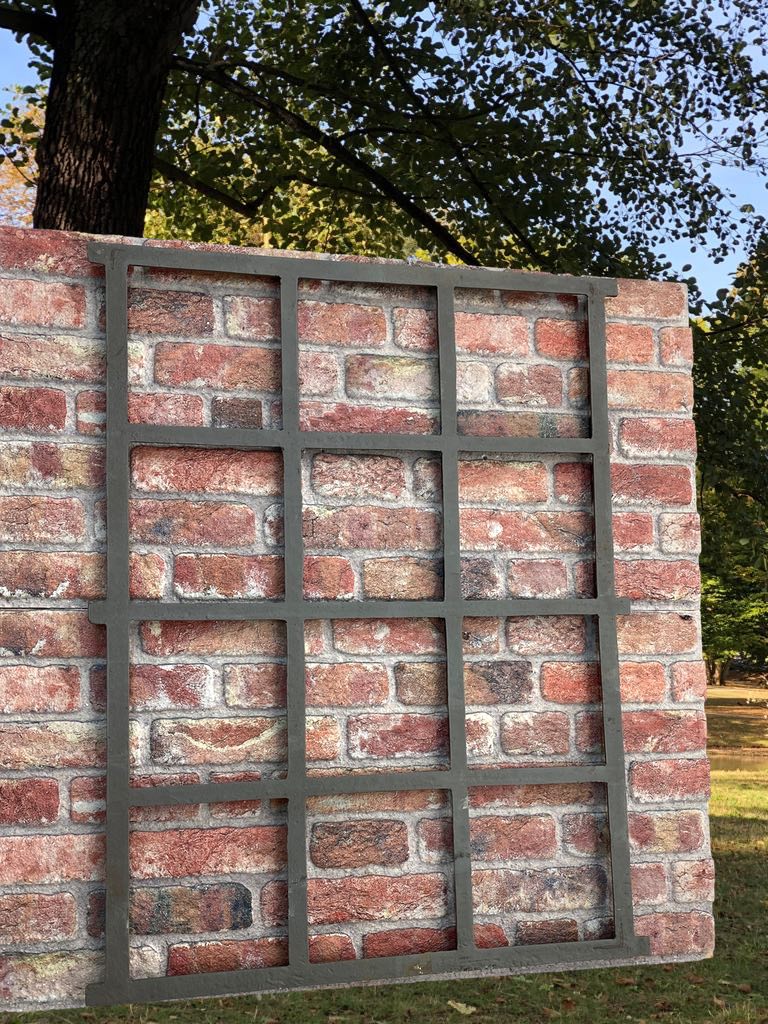 aubaho-F30-G-9a Fenster Grau Stallfenster Eisenfenster Scheunenfenster Eisen Antik-Stil 95cm