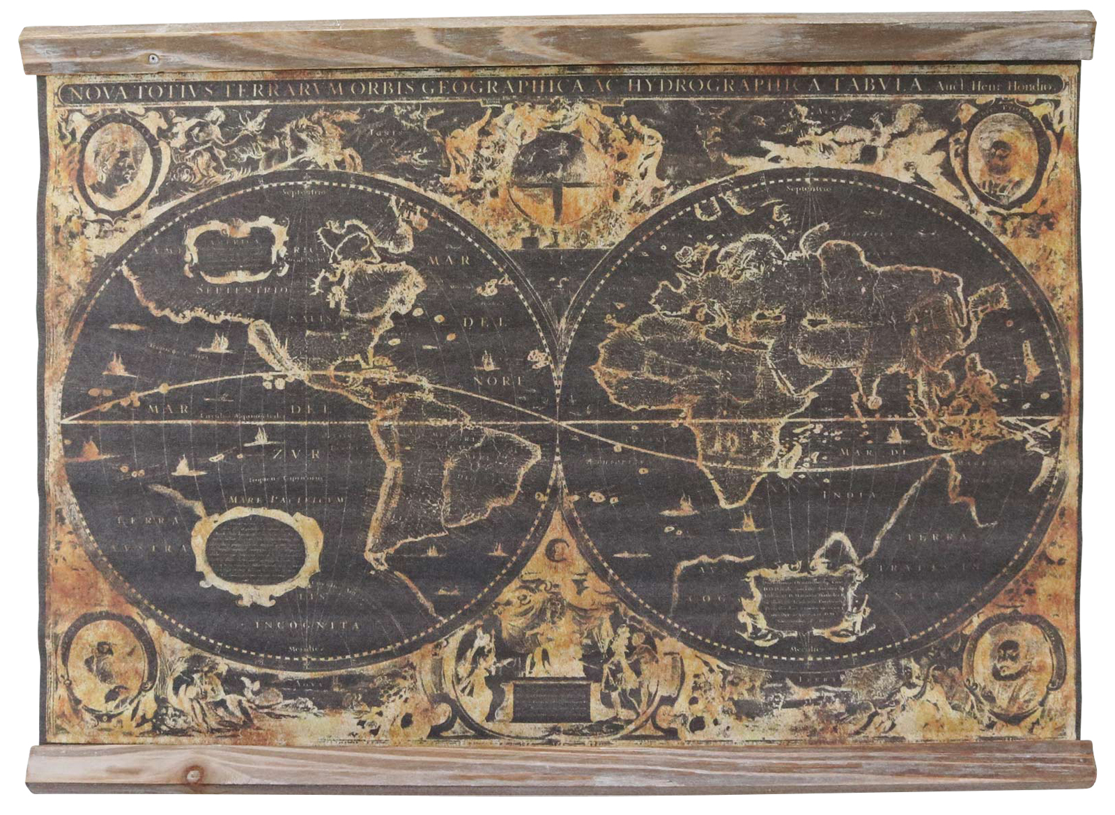SJ-4_2 Landkarte Weltkarte historische Karte Wandkarte Antik-Stil Orbis Geographica