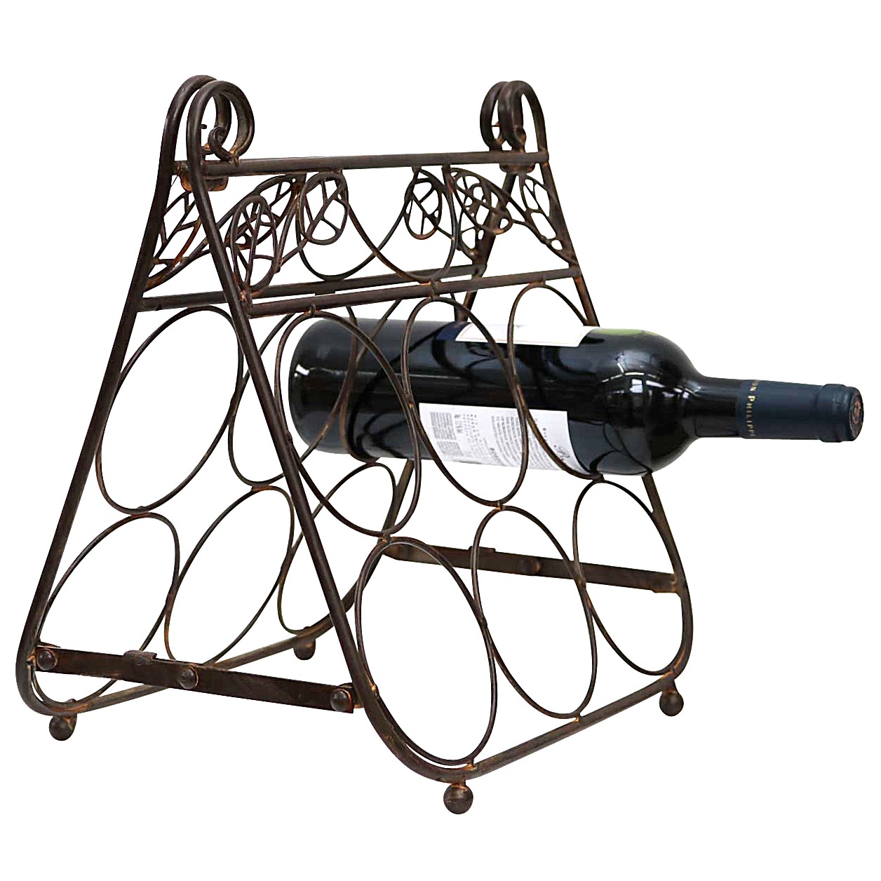 Weinstaender-b1 Weinregal antik Stil Metall Eisen Wein Regal Weinflaschen Flaschenregal Bar