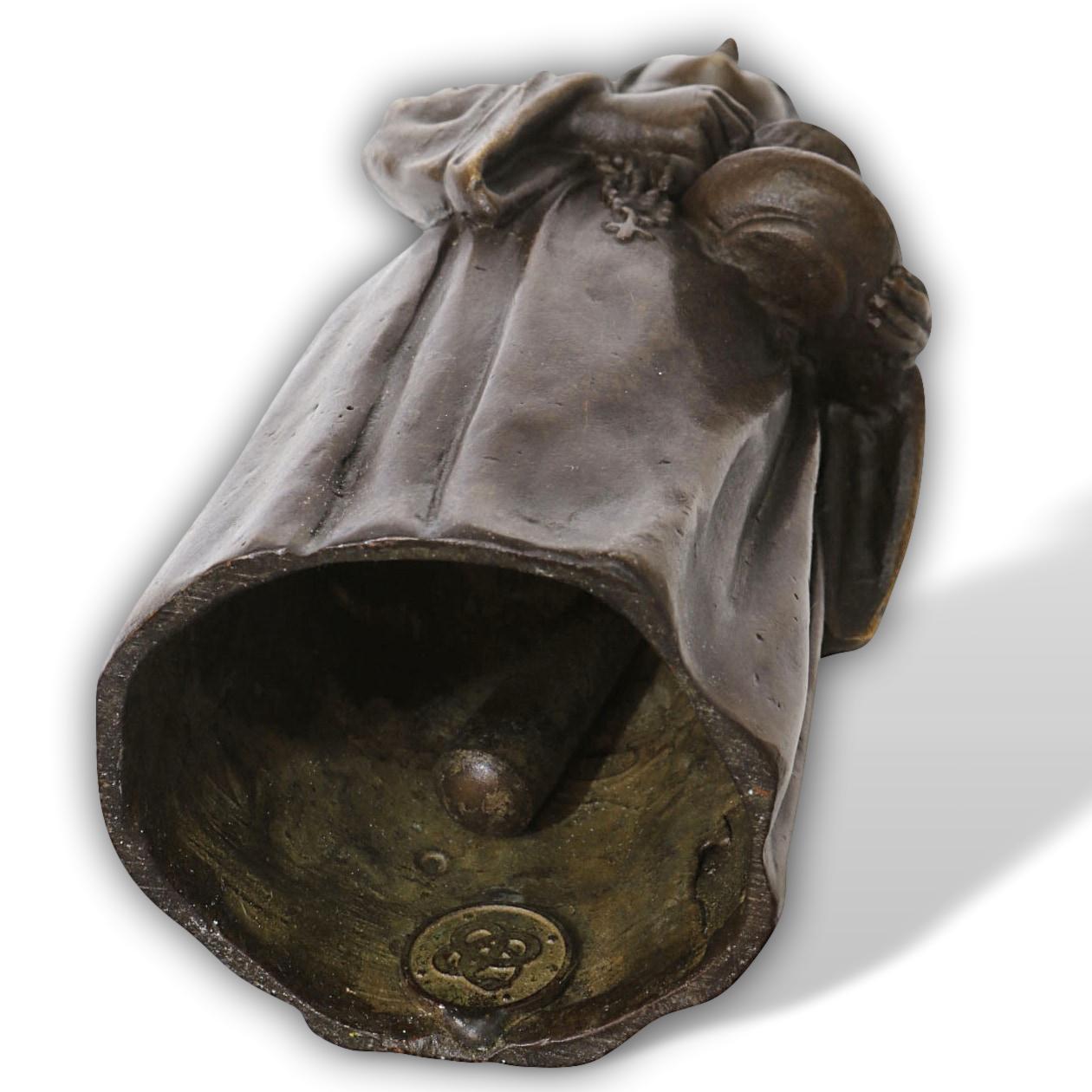 IMG_87759 Skulptur Tischglocke Nonne Antik-Stil Bronzeskulptur Glocke Bronze Figur