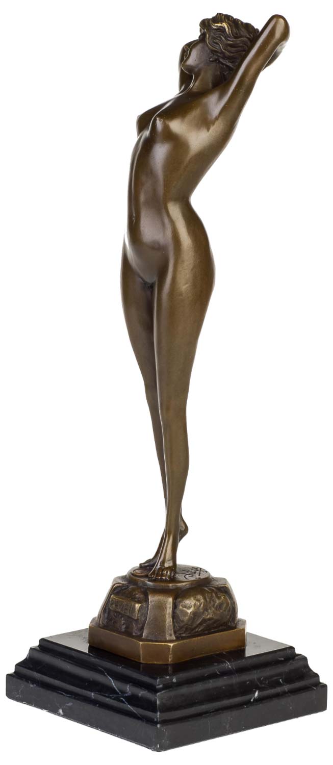 Bronzeskulptur Frau Erotik Kunst im Antik-Stil Bronze Figur Statue 42cm