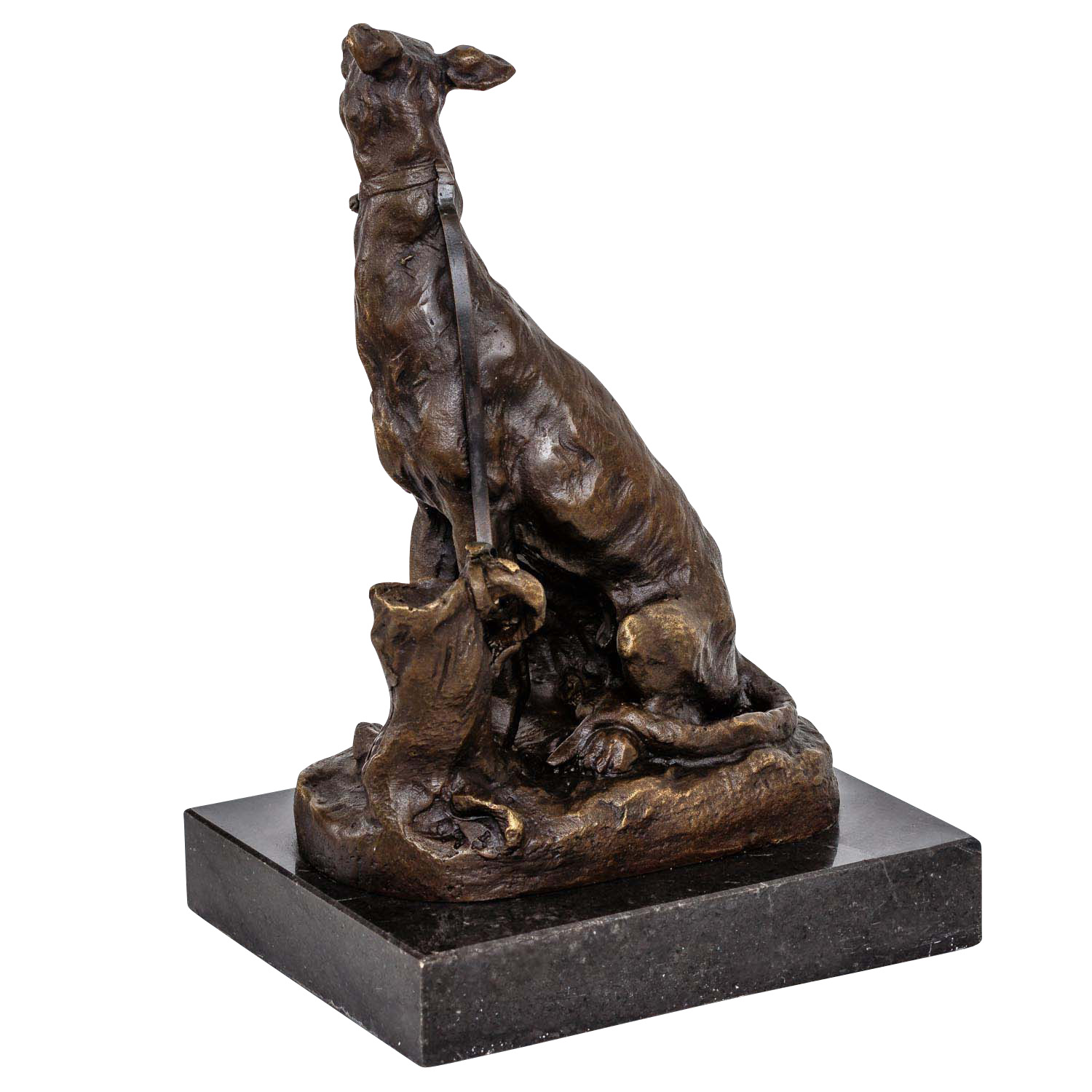 FA-64-4 Bronzeskulptur Windhund im Antik-Stil Bronze Figur 20cm