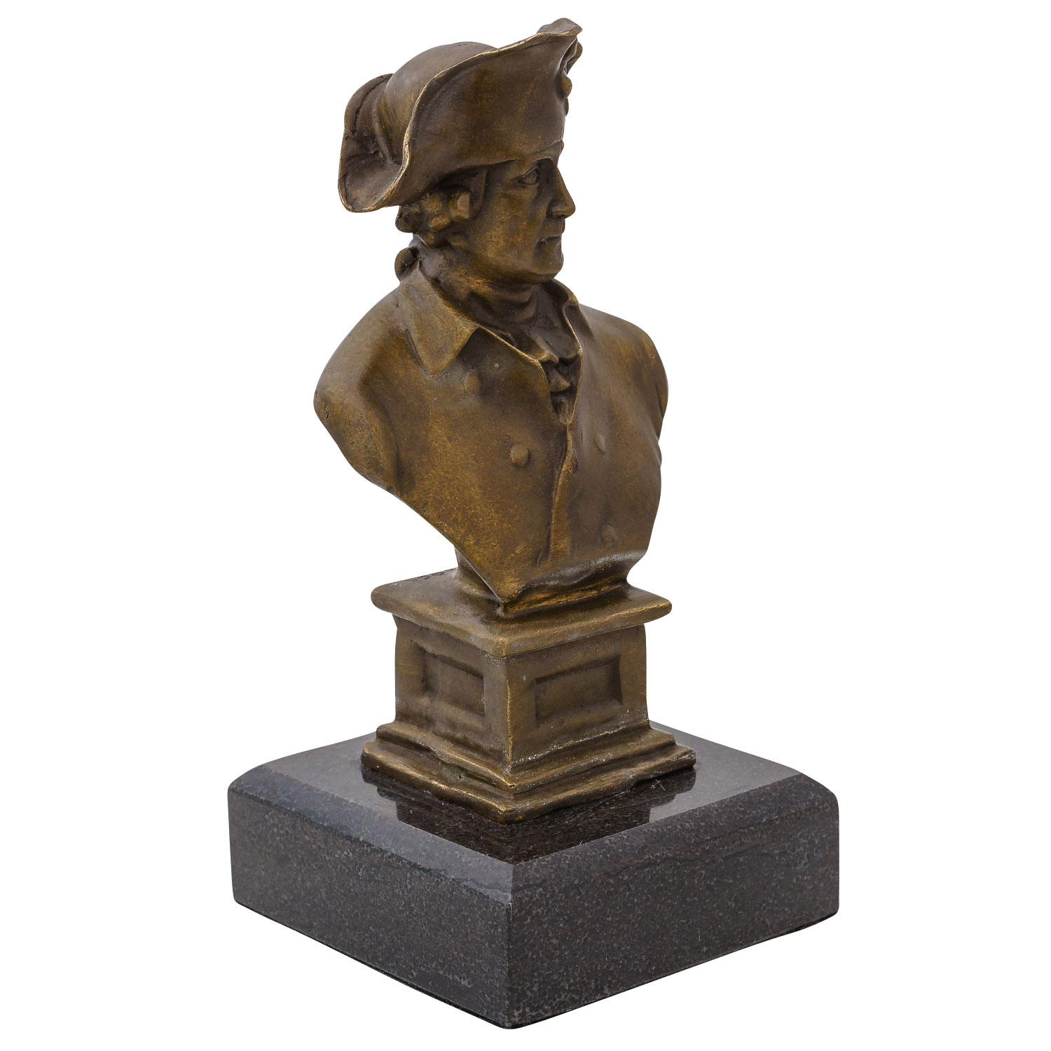 Bronzefigur Kaiser Friedrich Der Alte Fritz Büste Bronze Skulptur Figur 19cm