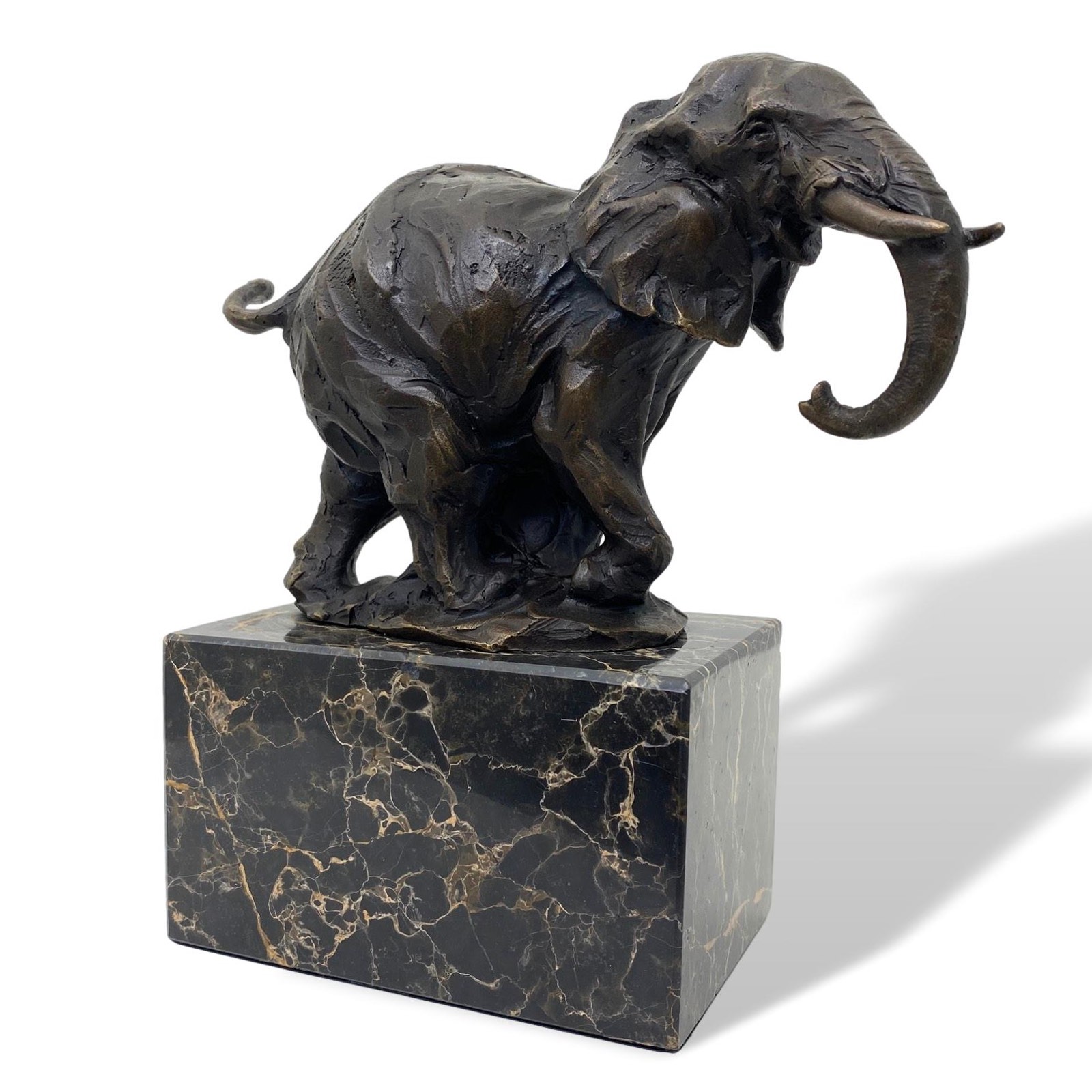 Bronzeskulptur Bronzefigur Elefant im Antik-Stil Bronze Figur 21cm