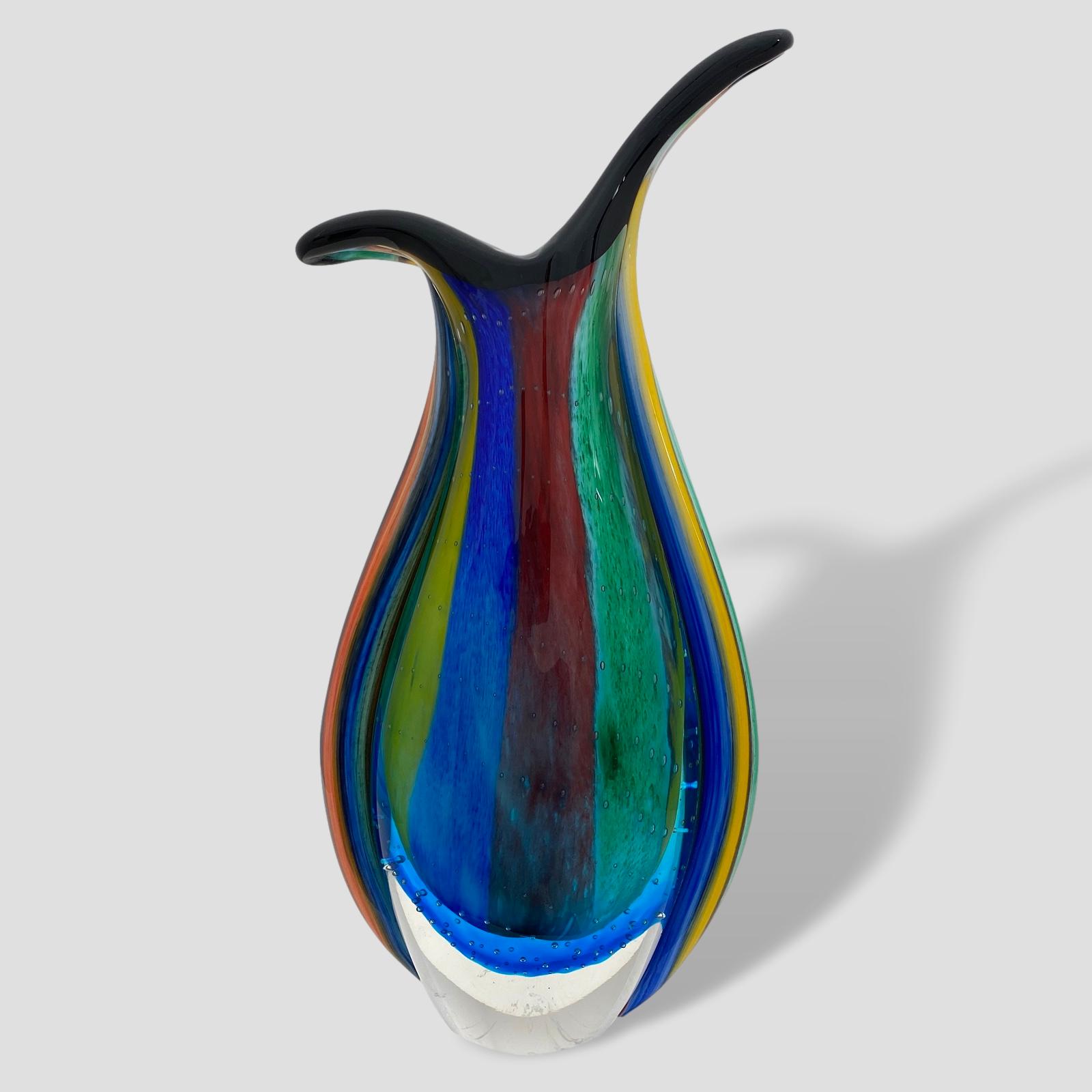 glasvase-aubaho-1 Glasvase Glas Vase im Italien Murano antik Stil Höhe 30cm 2kg schwere Tischvase