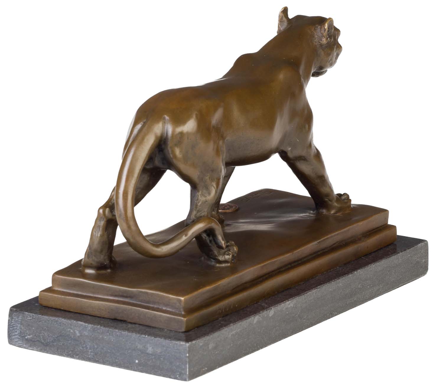 BR-119-03 Bronzeskulptur Raubkatze im Antik-Stil Bronze Figur Statue - 24cm