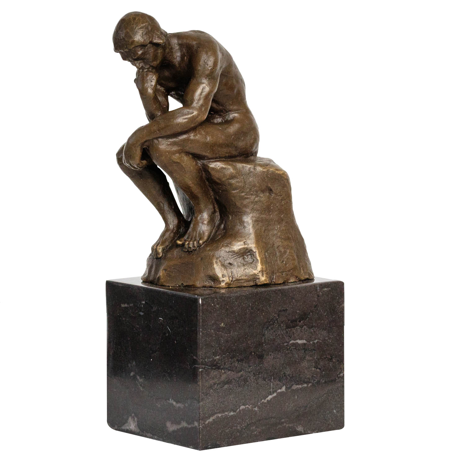 BR154-5 Bronze der Denker Mann Bronzeskulptur Bronzefigur nach Rodin Skulptur sculpture