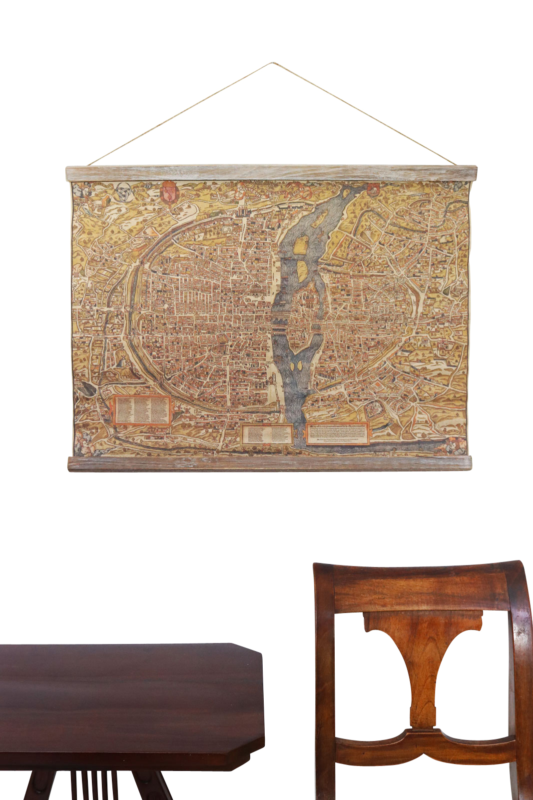 SJ-6_4 Landkarte Weltkarte historische Karte Wandkarte Antik-Stil Paris Frankreich