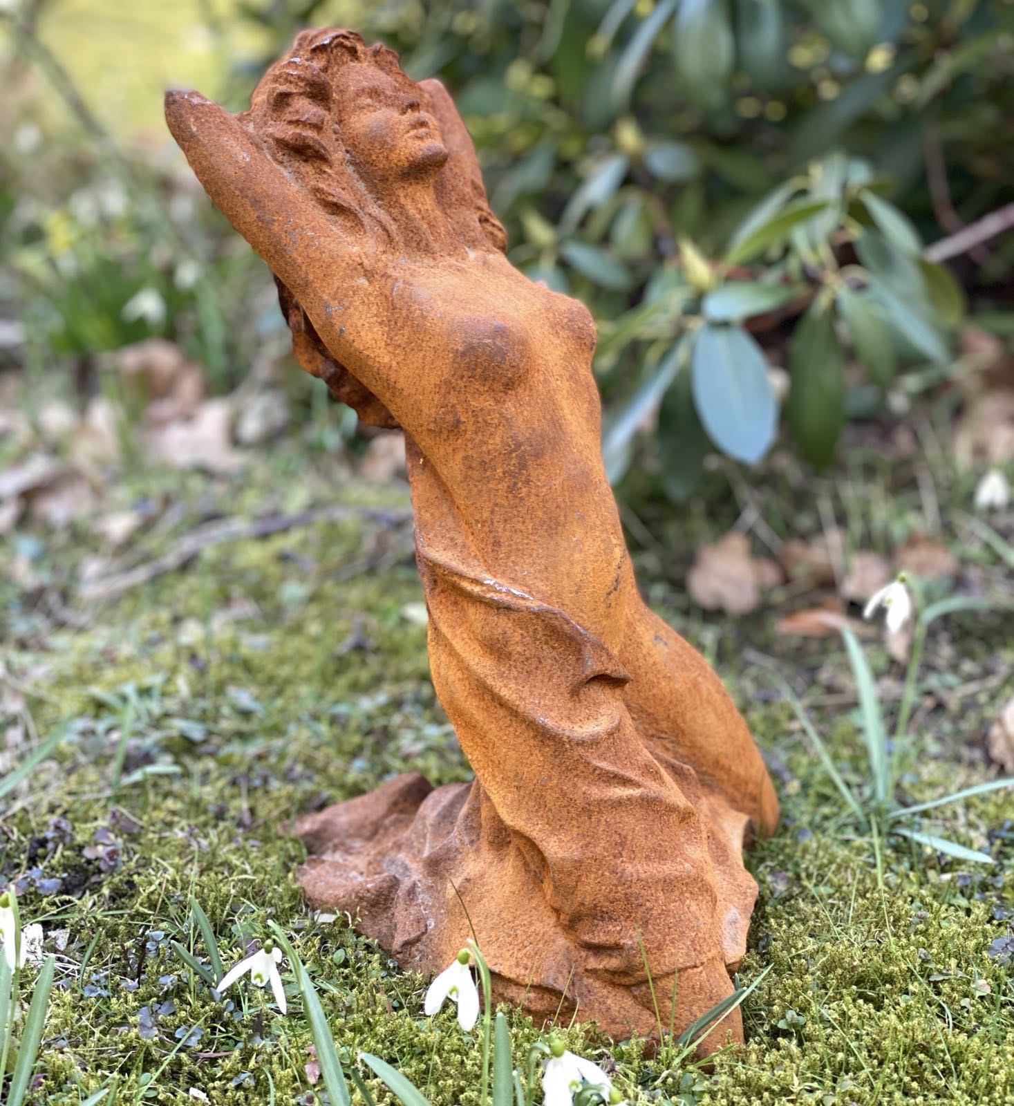 aubaho-IZ-714B-13a Skulptur Frau Eisen Akt Erotik Liebe Rost Figur Statue Antik-Stil