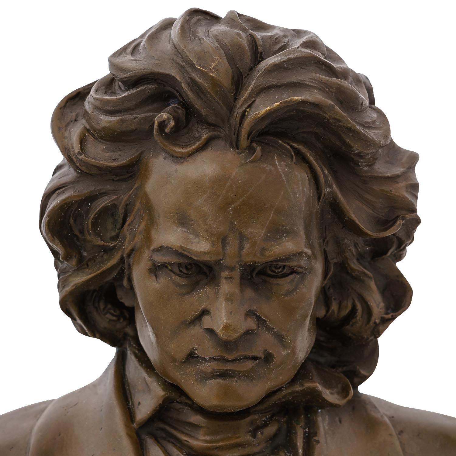 Bronzefigur Ludwig van Beethoven Komponist Pianist Büste Skulptur Figur 30cm
