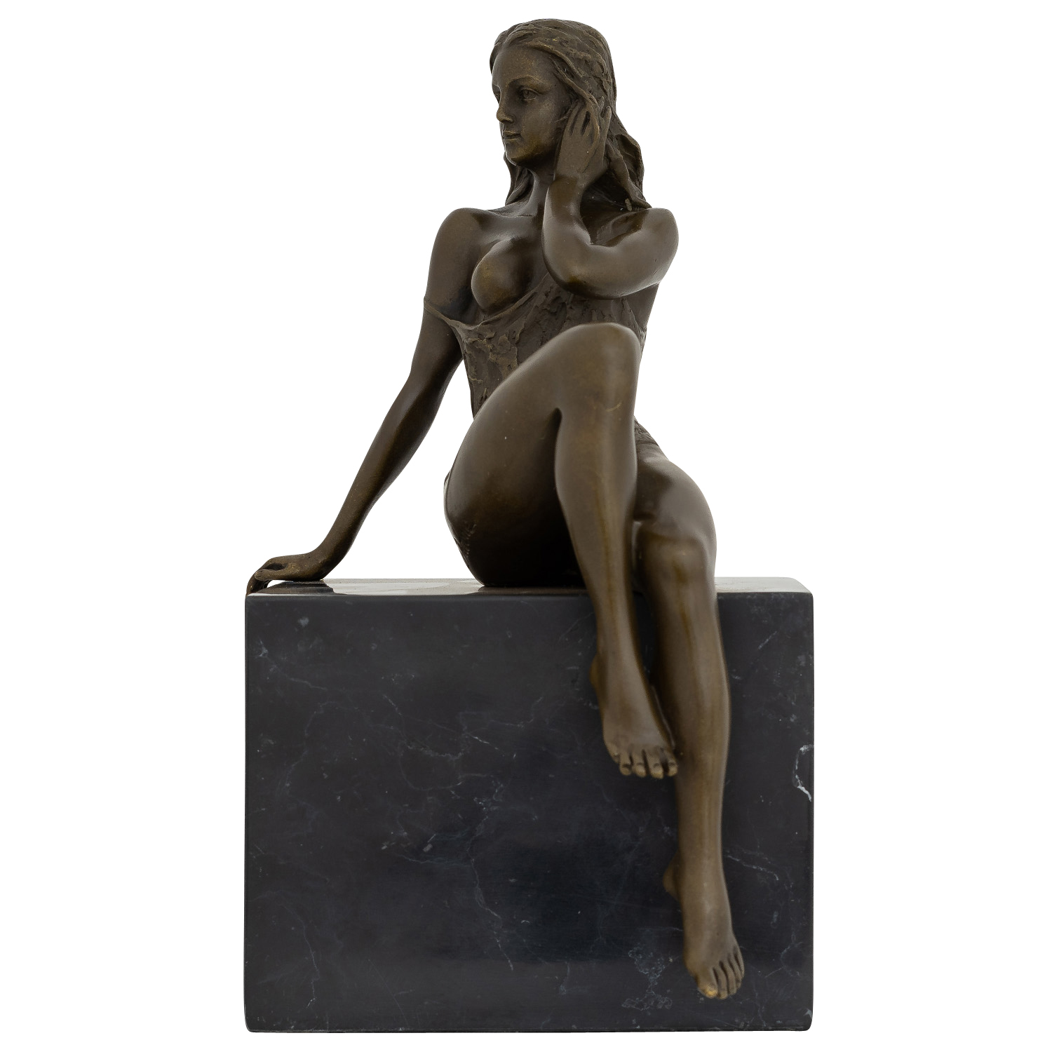 Bronzeskulptur Frau Erotik erotische Kunst Antik-Stil Bronze Figur Statue 25cm