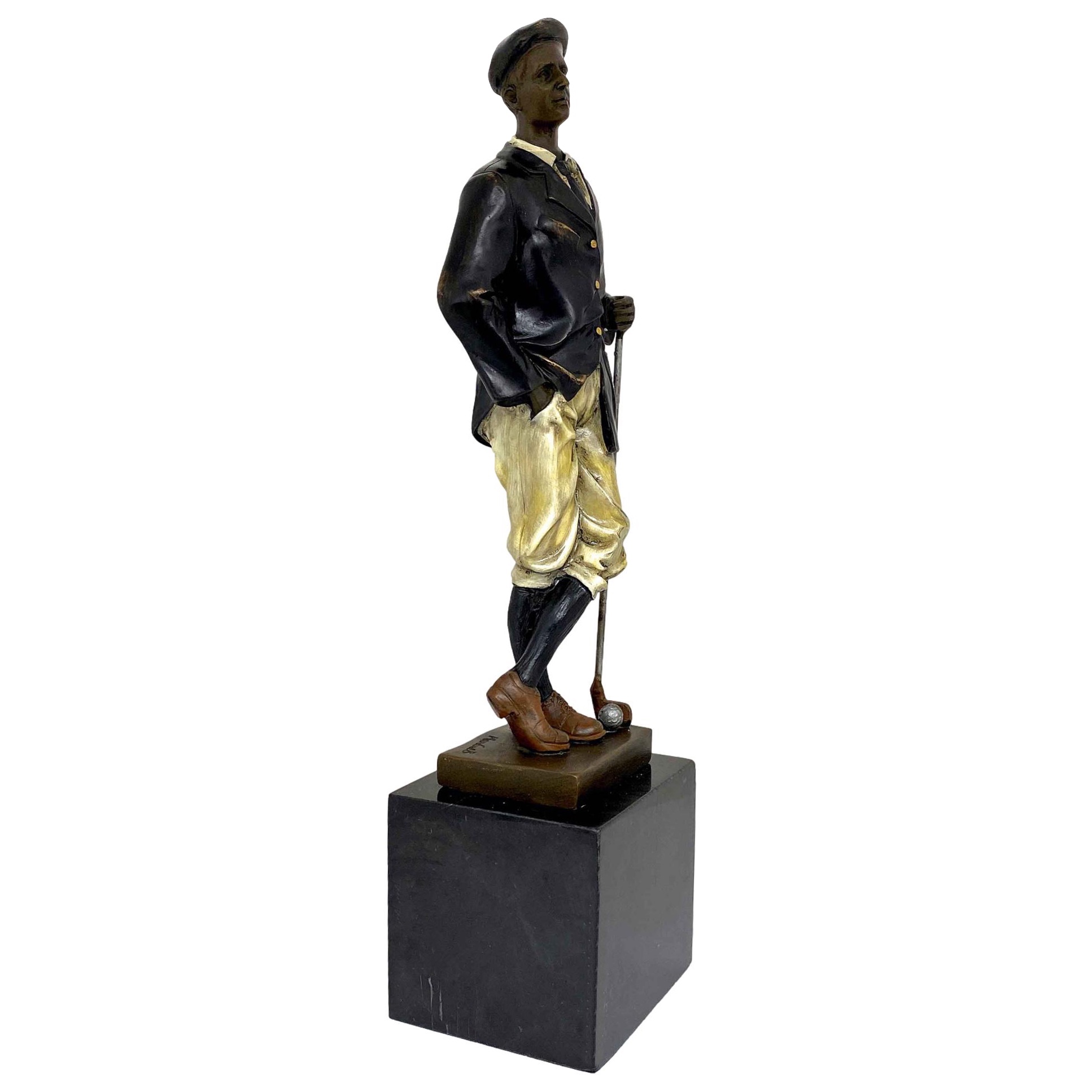Bronzeskulptur Golf Golfer im Antik-Stil Bronze Figur Statue Pokal 32cm