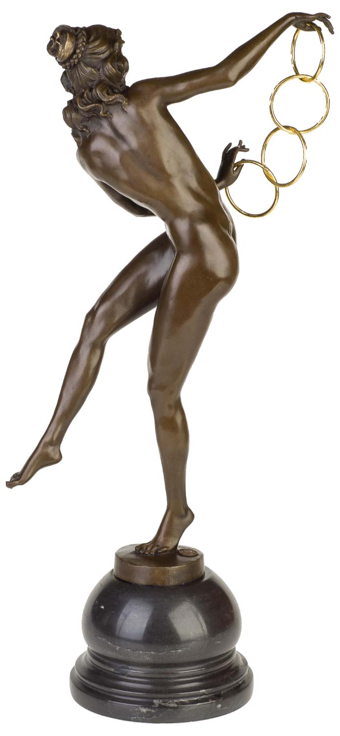 BJ-5-03 Bronzeskulptur erotische Kunst Erotik im Antik-Stil Bronze Figur Statue 53,5 cm