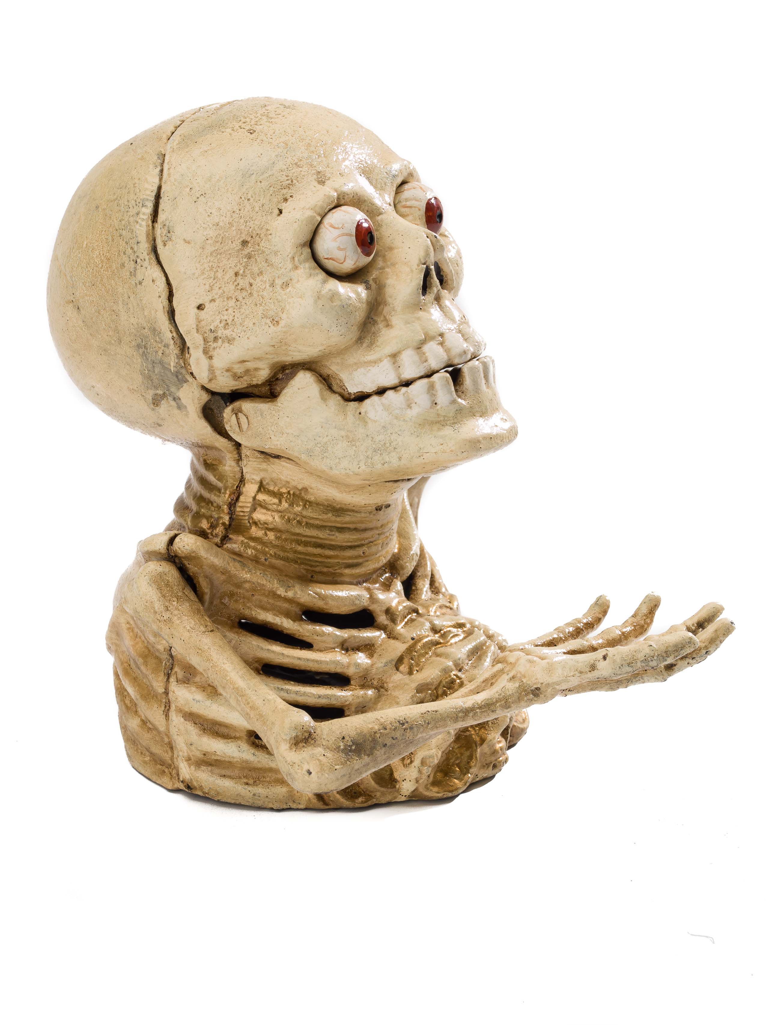ML-60-4 Spardose Skelett Gerippe Totenkopf Gothic Gusseisen Anatomie antik Stil LARP