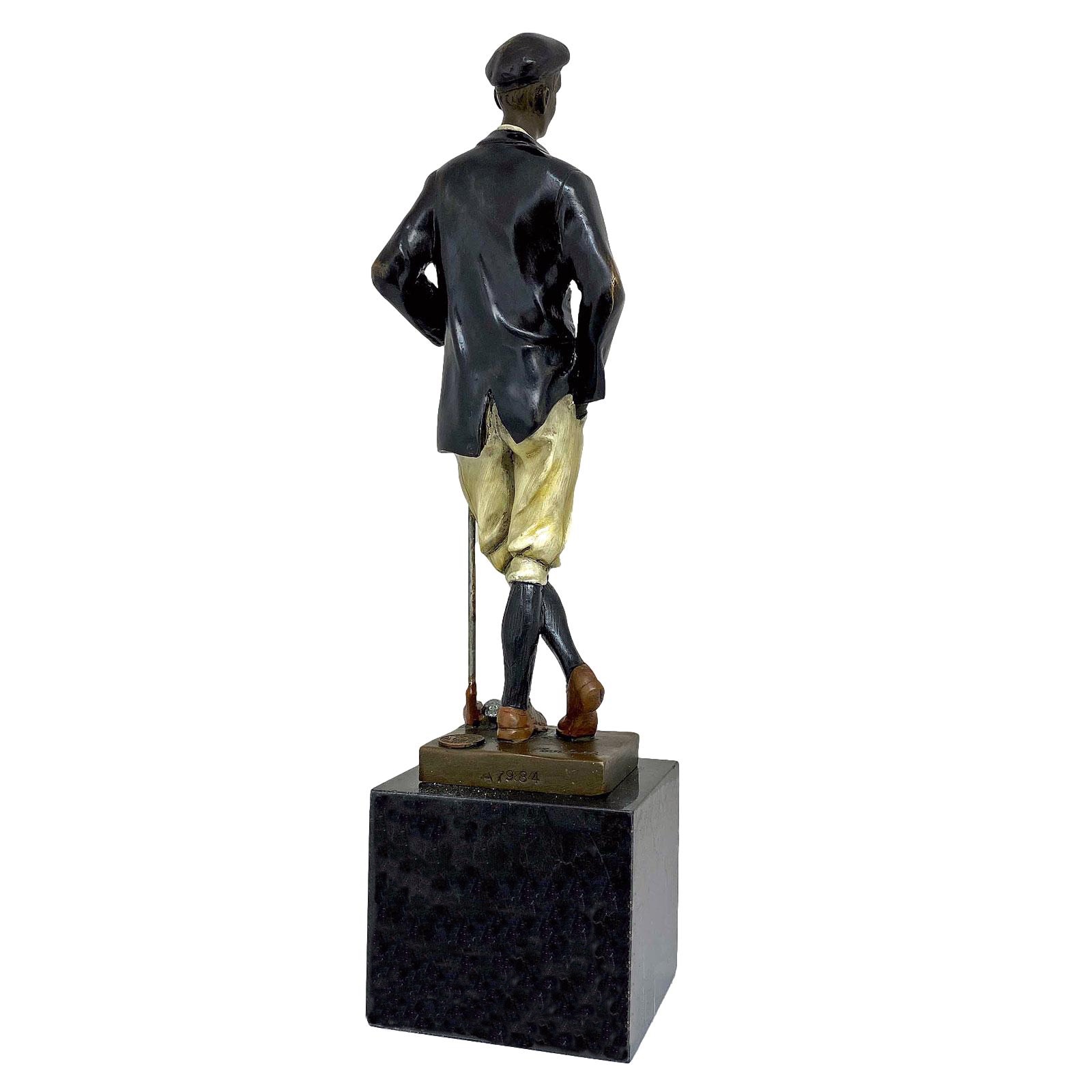 Bronzeskulptur Golf Golfer im Antik-Stil Bronze Figur Statue Pokal 32cm