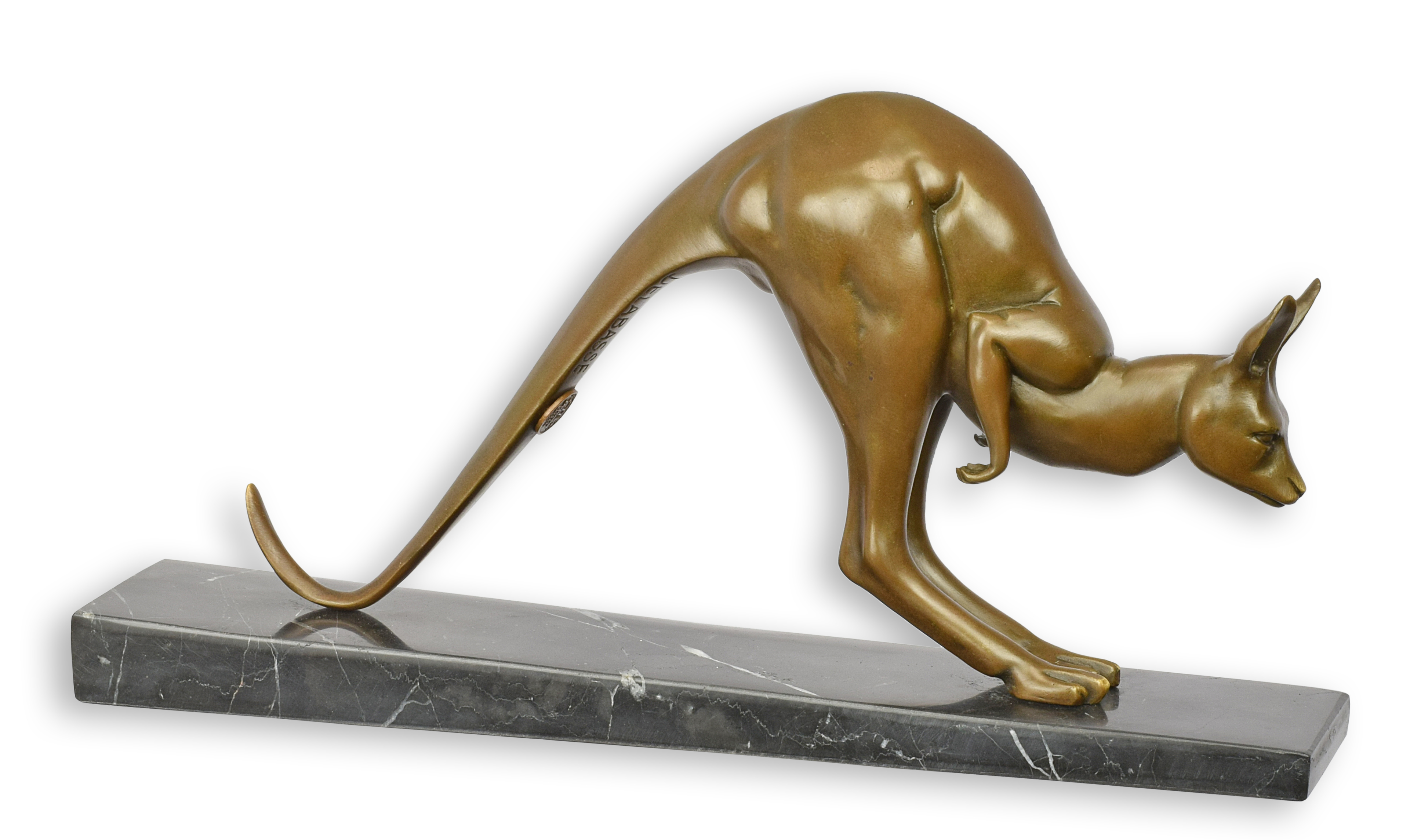 Bronze sculpture of a kangaroo after Delabasse replica retro design decoration