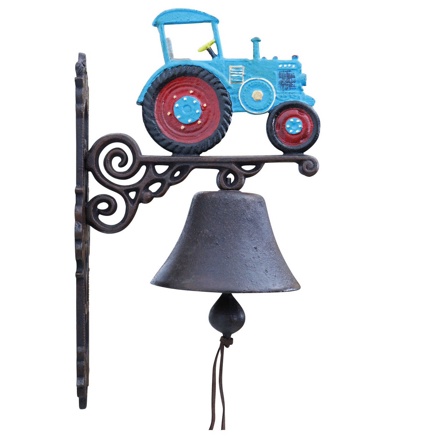 102-595_1 Wandglocke Türglocke Glocke Gusseisen Traktor Dekoration Eisen Antik-Stil 40cm