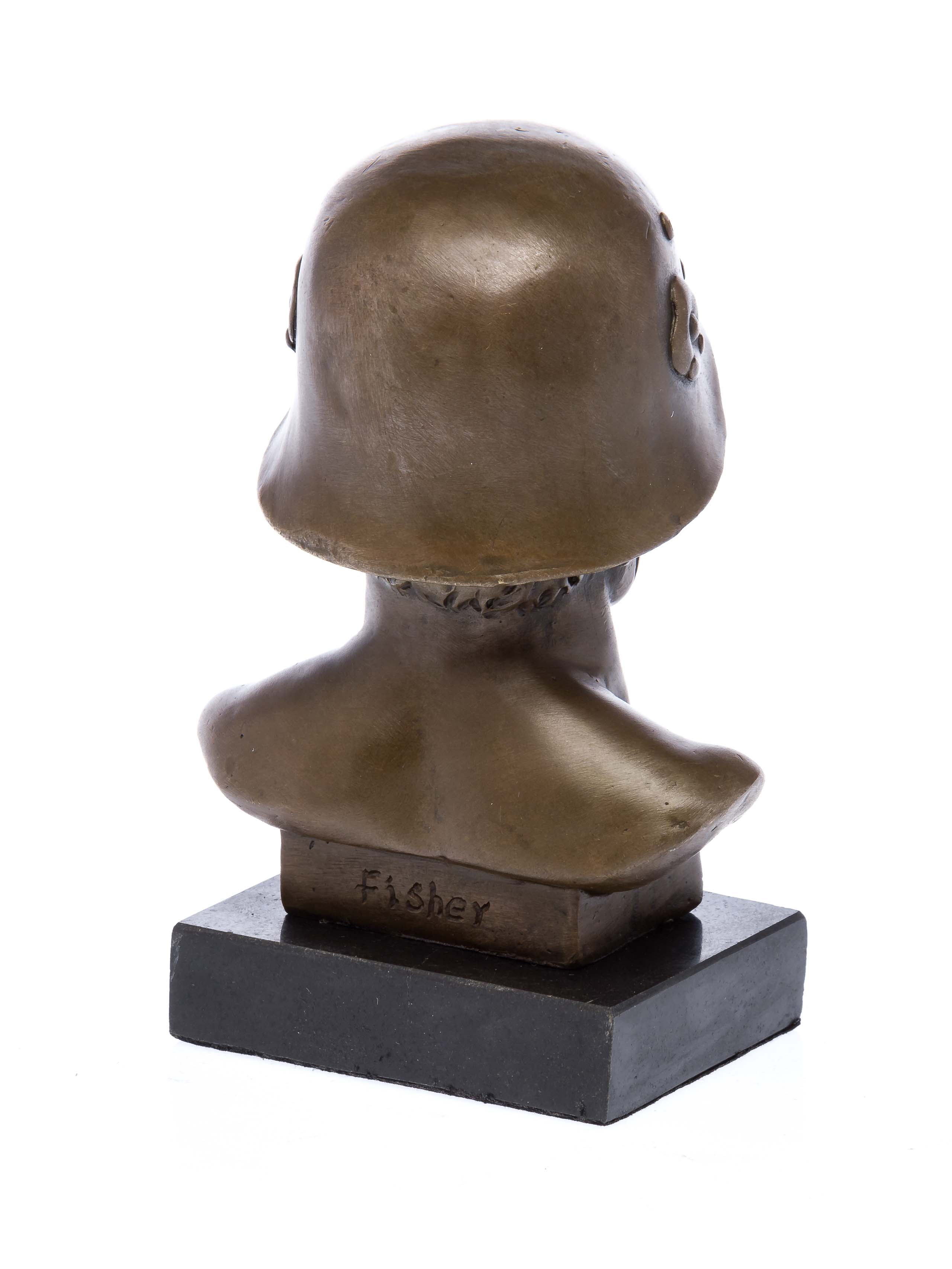 Bronzeskulptur Büste Soldat Militär Bronze Skulptur 16cm soldier sculpture