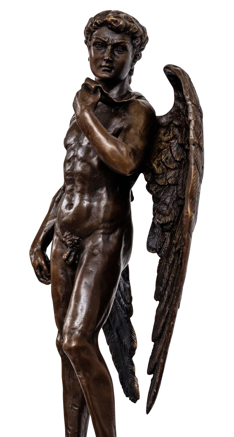 Bronzeskulptur Engel David im Antik-Stil Bronze Figur Statue 40cm