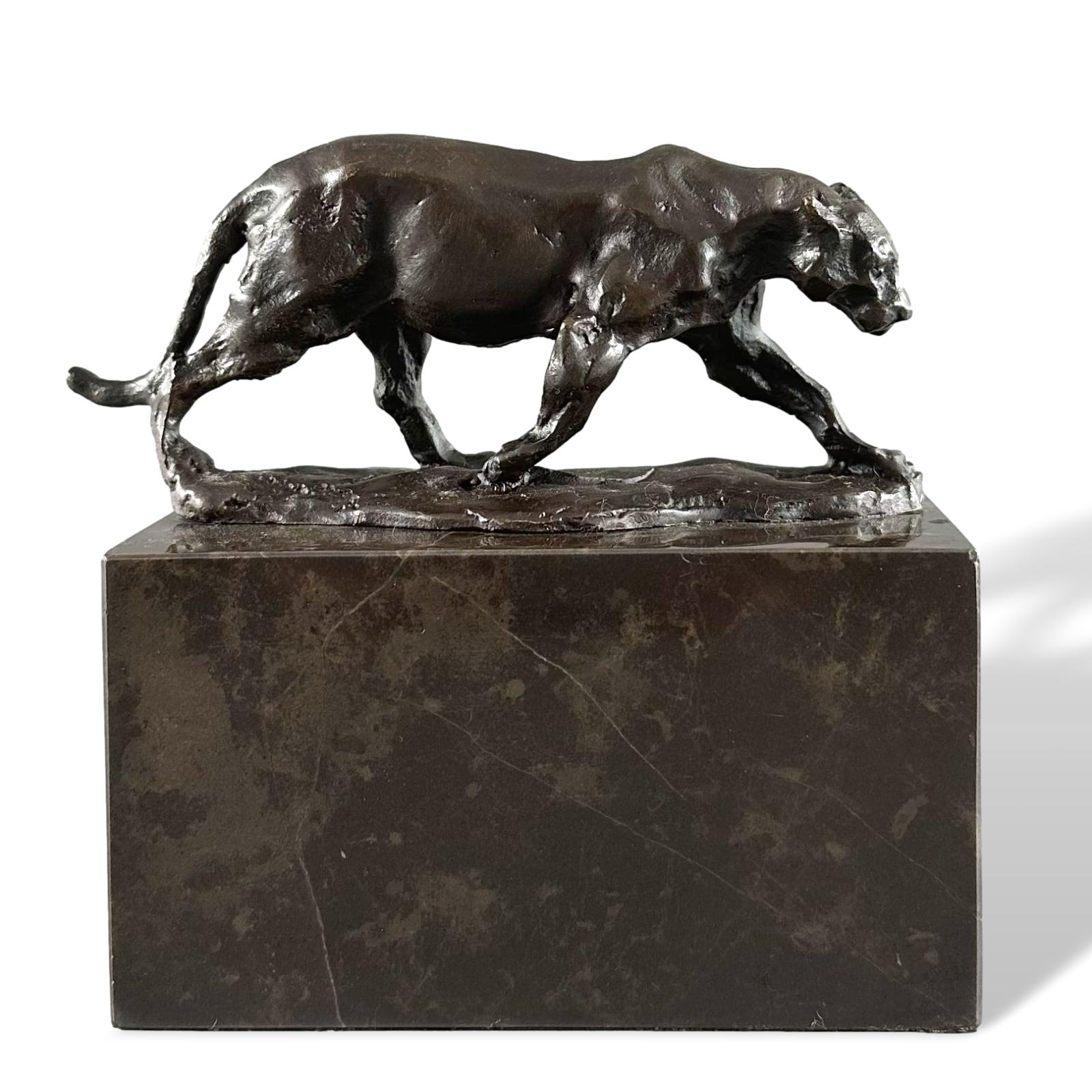 Bronze figure Panther Leopard Puma replica copy after Carvin sculpture