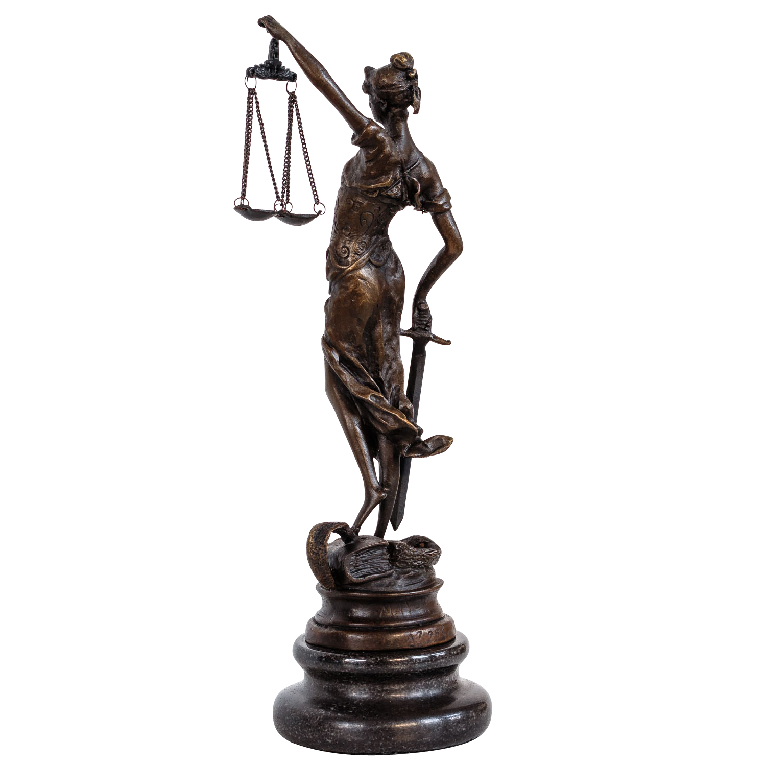 BT199-3 Bronzeskulptur Justitia Justizia Bronze Figur Skulptur im Antik-Stil - 24cm