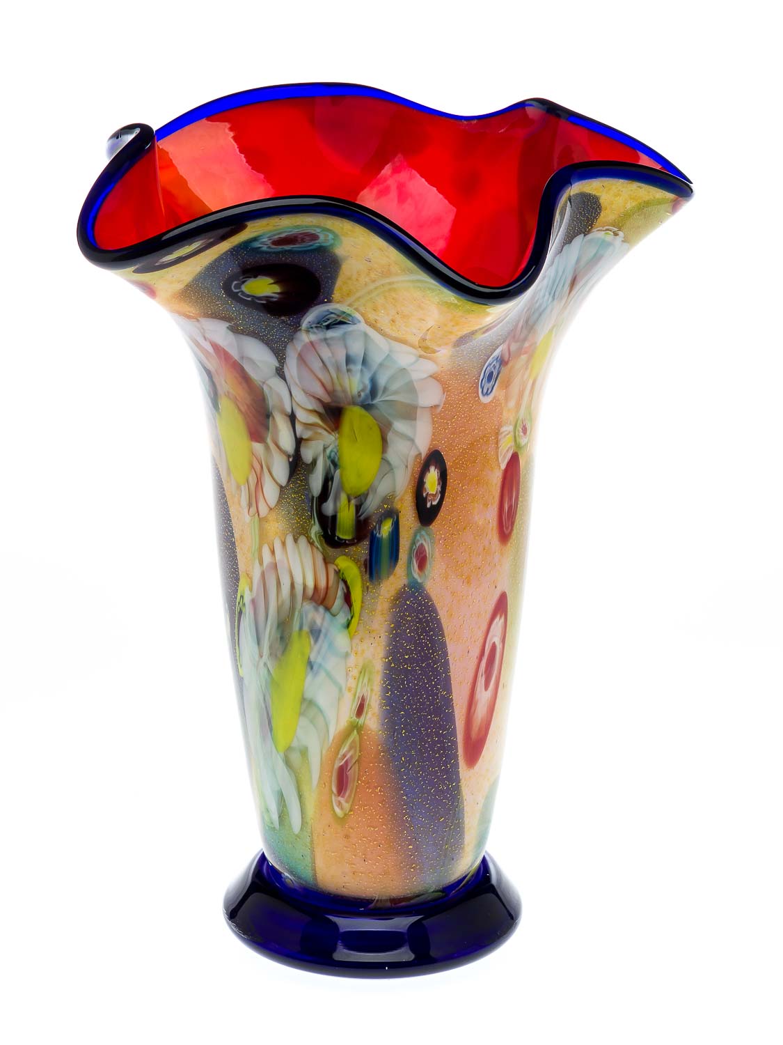Glasvase 4,8kg Glas Vase Italien Murano Stil Höhe 37cm schwere Tischvase glass