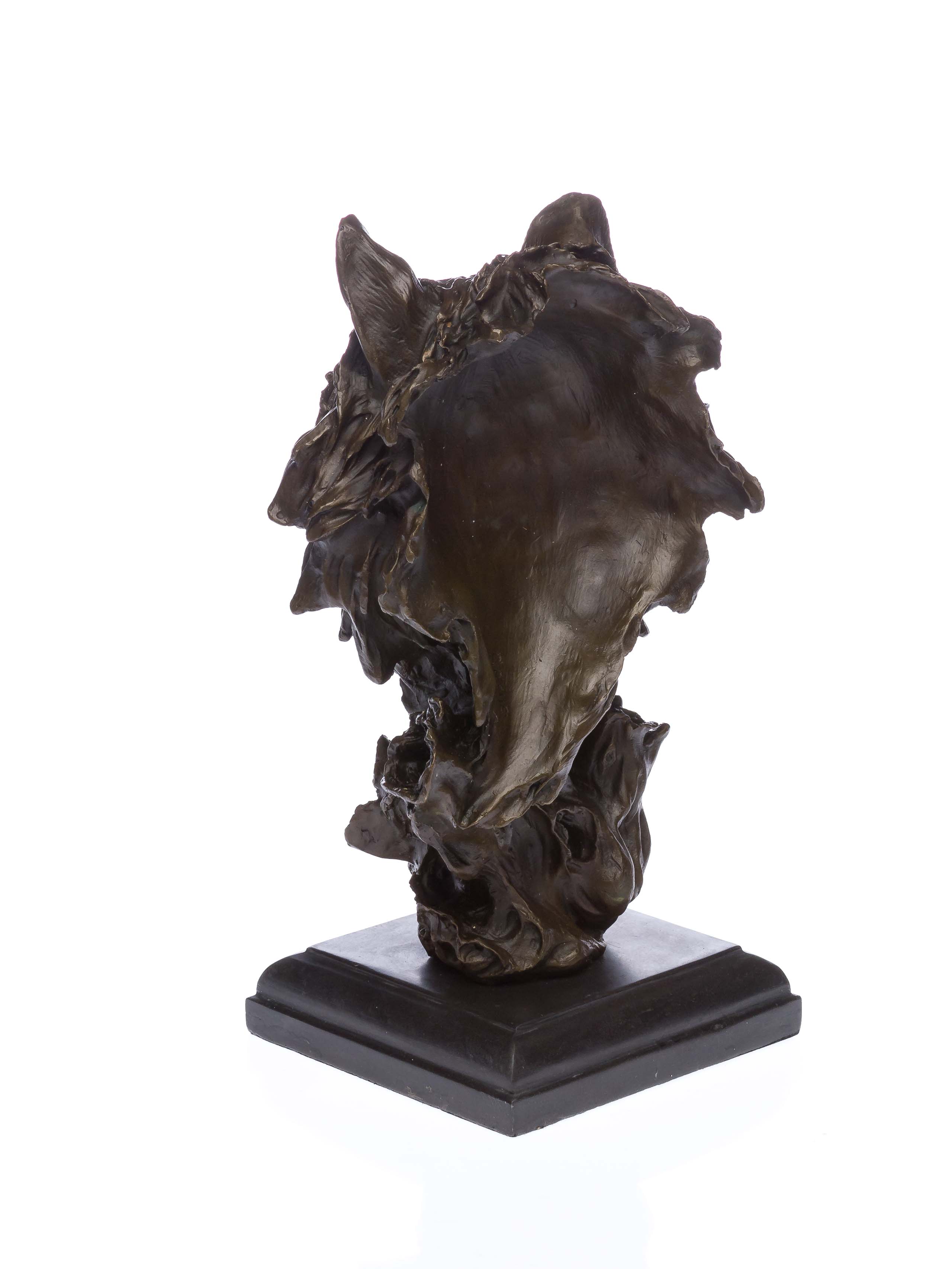 Bronzeskulptur Büste Wolf Bronze Figur Skulptur 37cm Kunst Sculpture