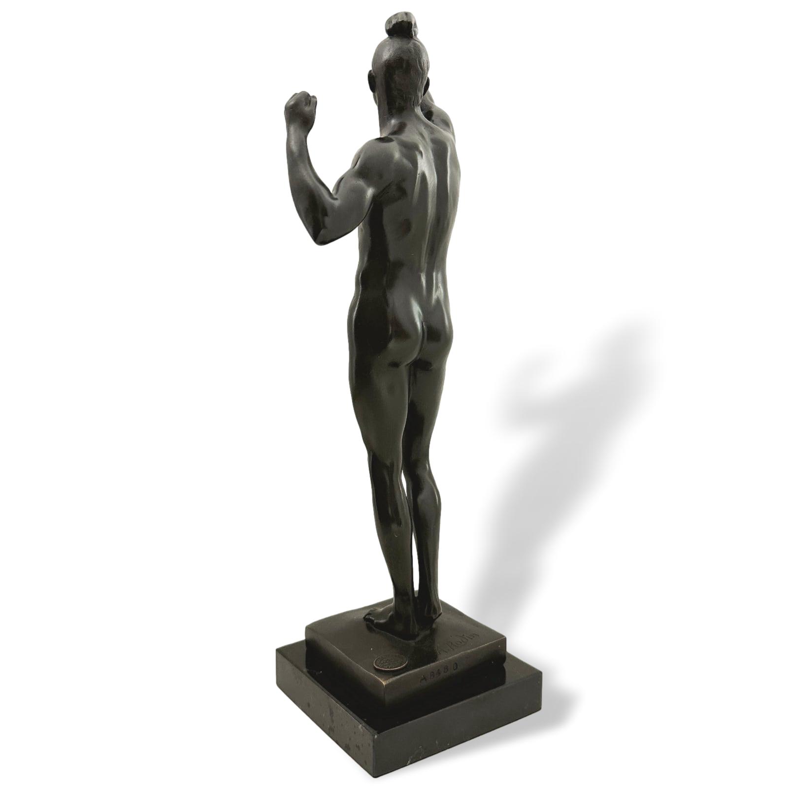 Bronzeskulptur Kopie nach Rodin Adam Garten Eden Replik Bronzefigur Akt 32cm