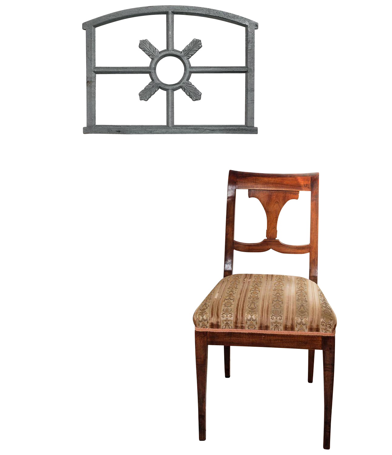 aubaho-F07B-G-n1-HDR Fenster grau Stallfenster Eisenfenster Scheunenfenster Eisen 70cm Antik-Stil (q)