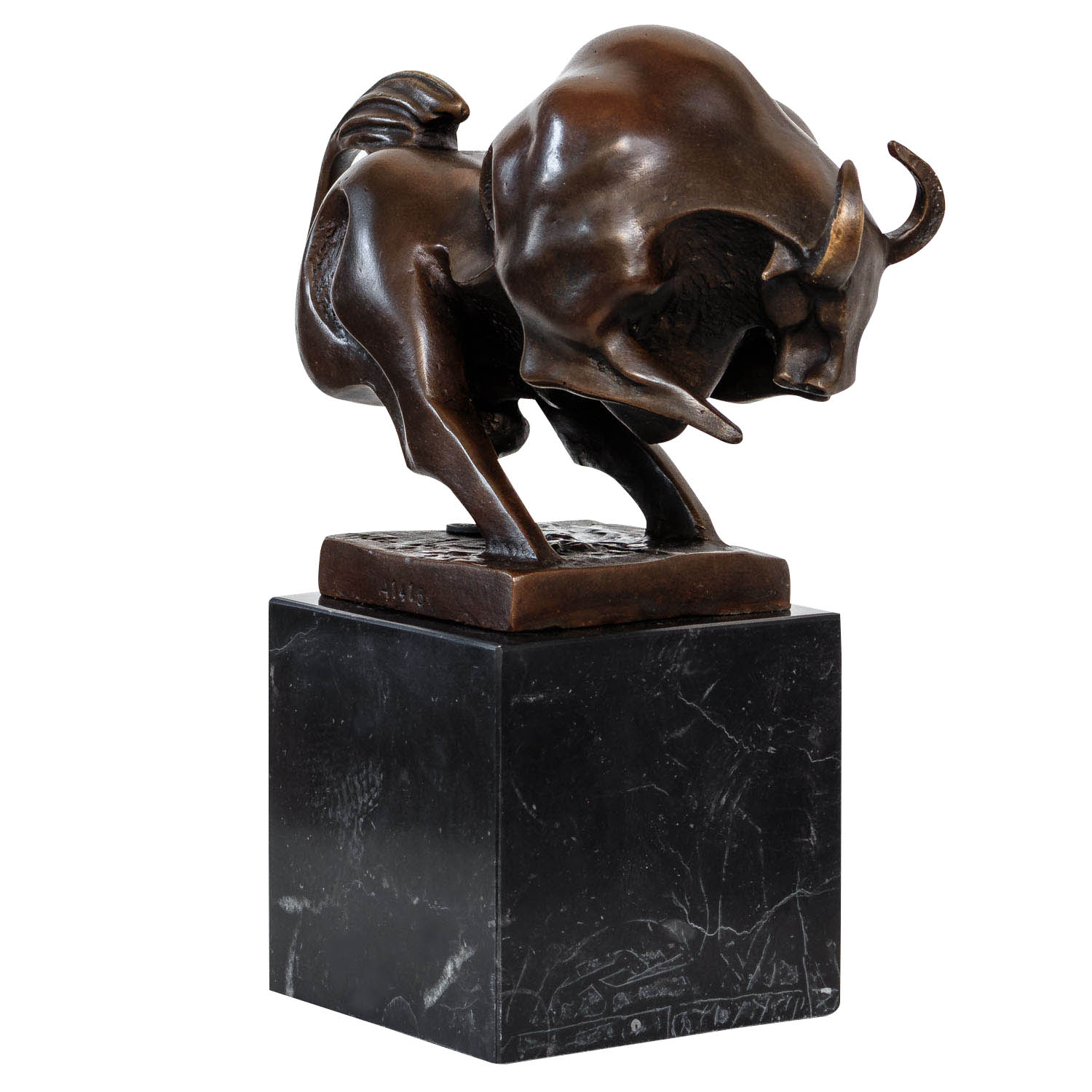 UP-85-1 Bronzeskulptur Bulle Ochse Kuh Stier im Antik-Stil Bronze Figur Statue 20cm