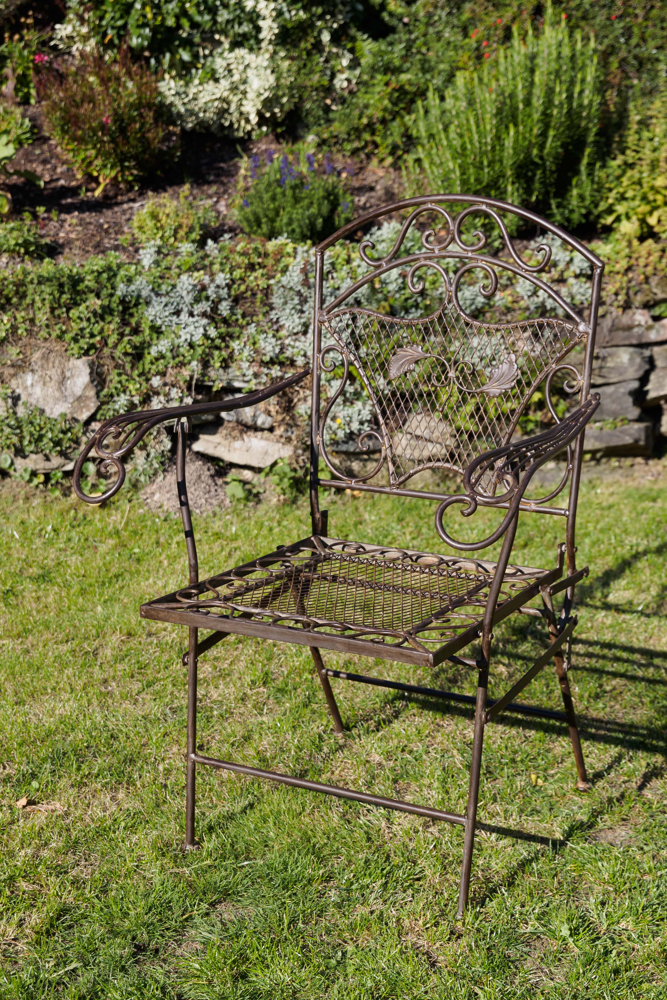 2015-10-17_Auktionshaus_032 Nostalgie Gartensessel Eisen 15kg Gartenstuhl Sessel Stuhl antik Stil chair iron