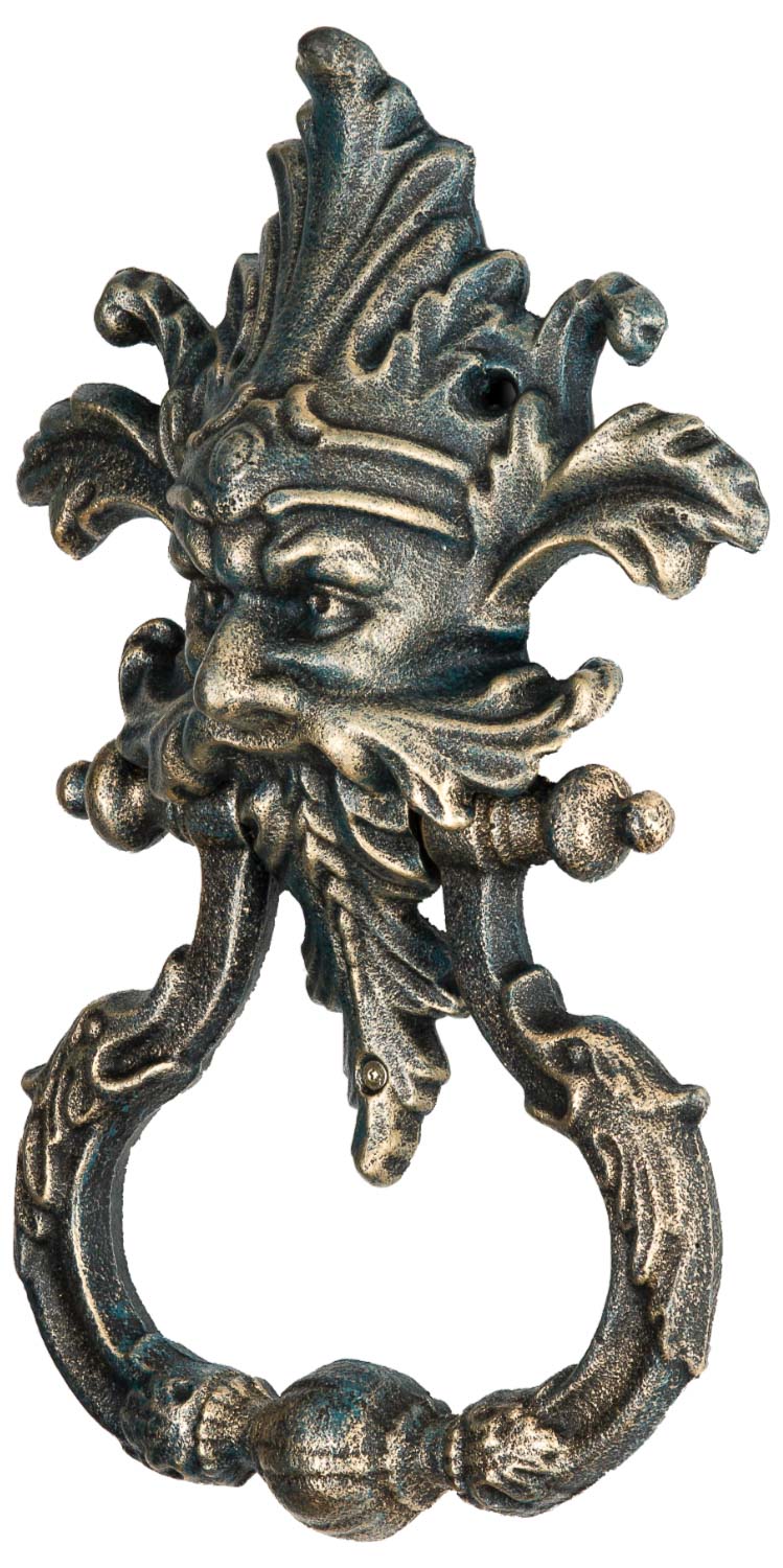 KL-28-03 Türklopfer Teufel Faun Figur Skulptur Eisen im Antik-Stil - 34cm (a)