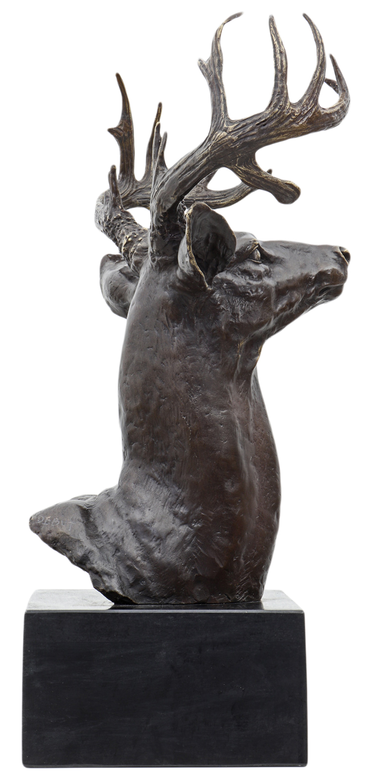 Bronzeskulptur Hirsch Kopf im Antik-Stil Bronze Figur Statue 50cm