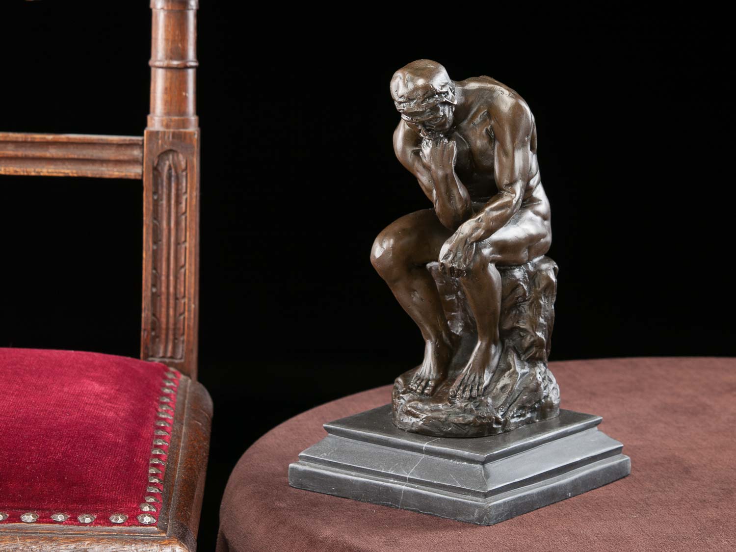 2016-05-25_Auktionshaus_002 Bronzeskulptur der Denker Mann Bronzefigur Skulptur nach Rodin 25cm