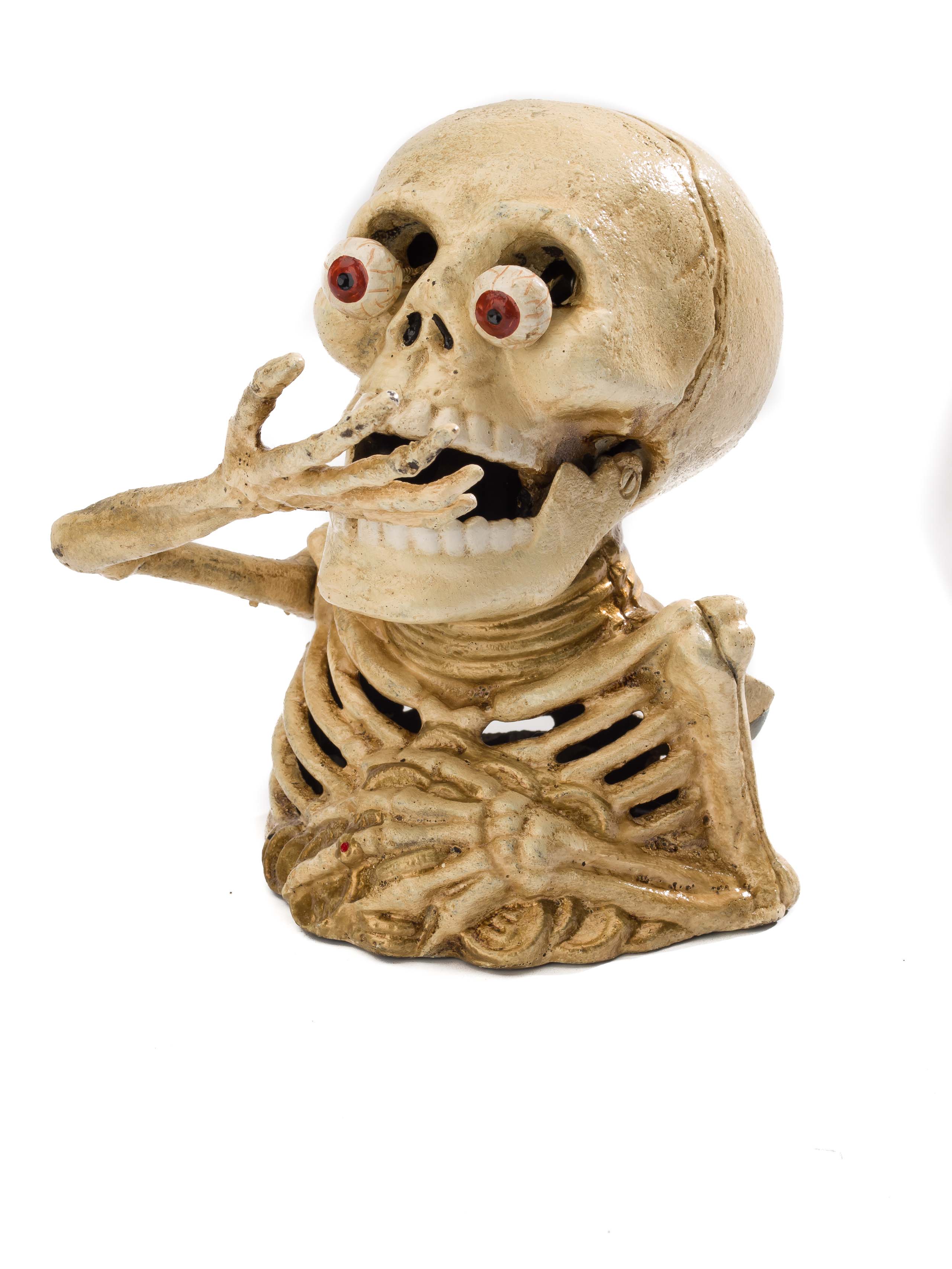 ML-60-2 Spardose Skelett Gerippe Totenkopf Gothic Gusseisen Anatomie antik Stil LARP