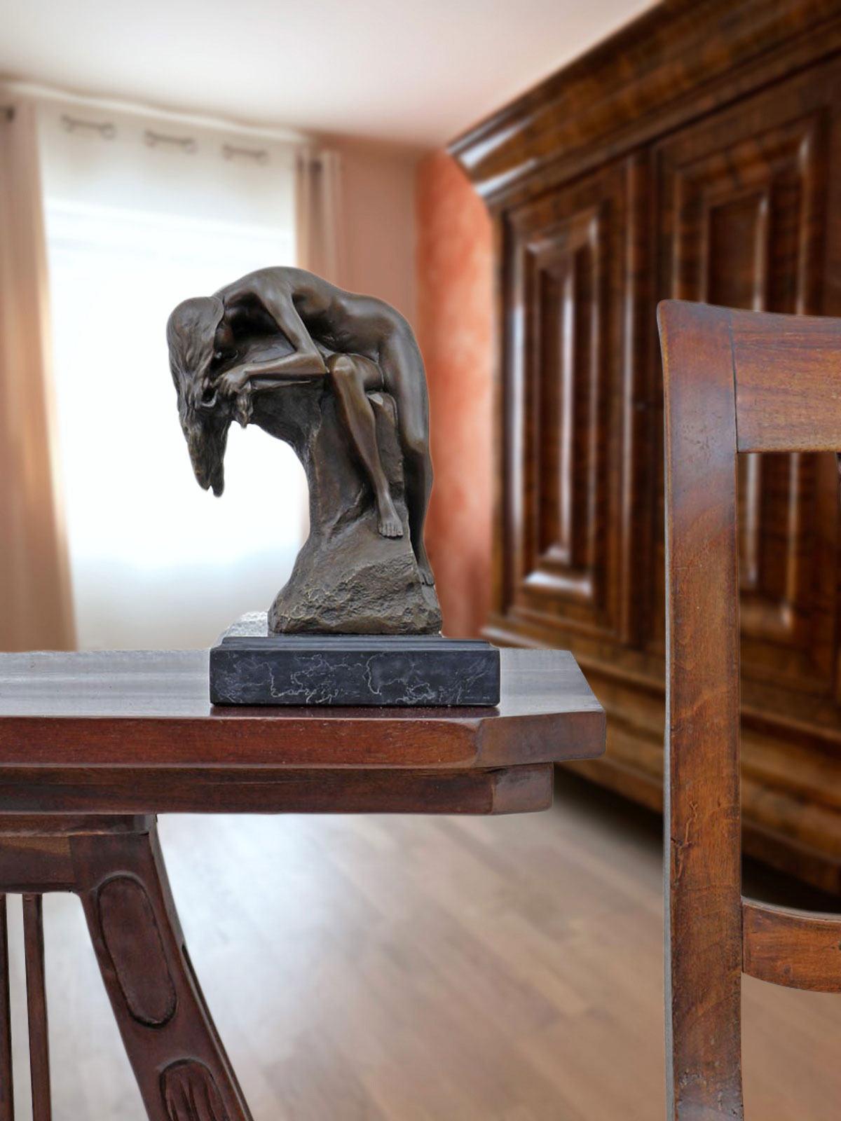 Bronzeskulptur Frau Erotik Kunst im Antik-Stil Bronze Figur Statue 17cm
