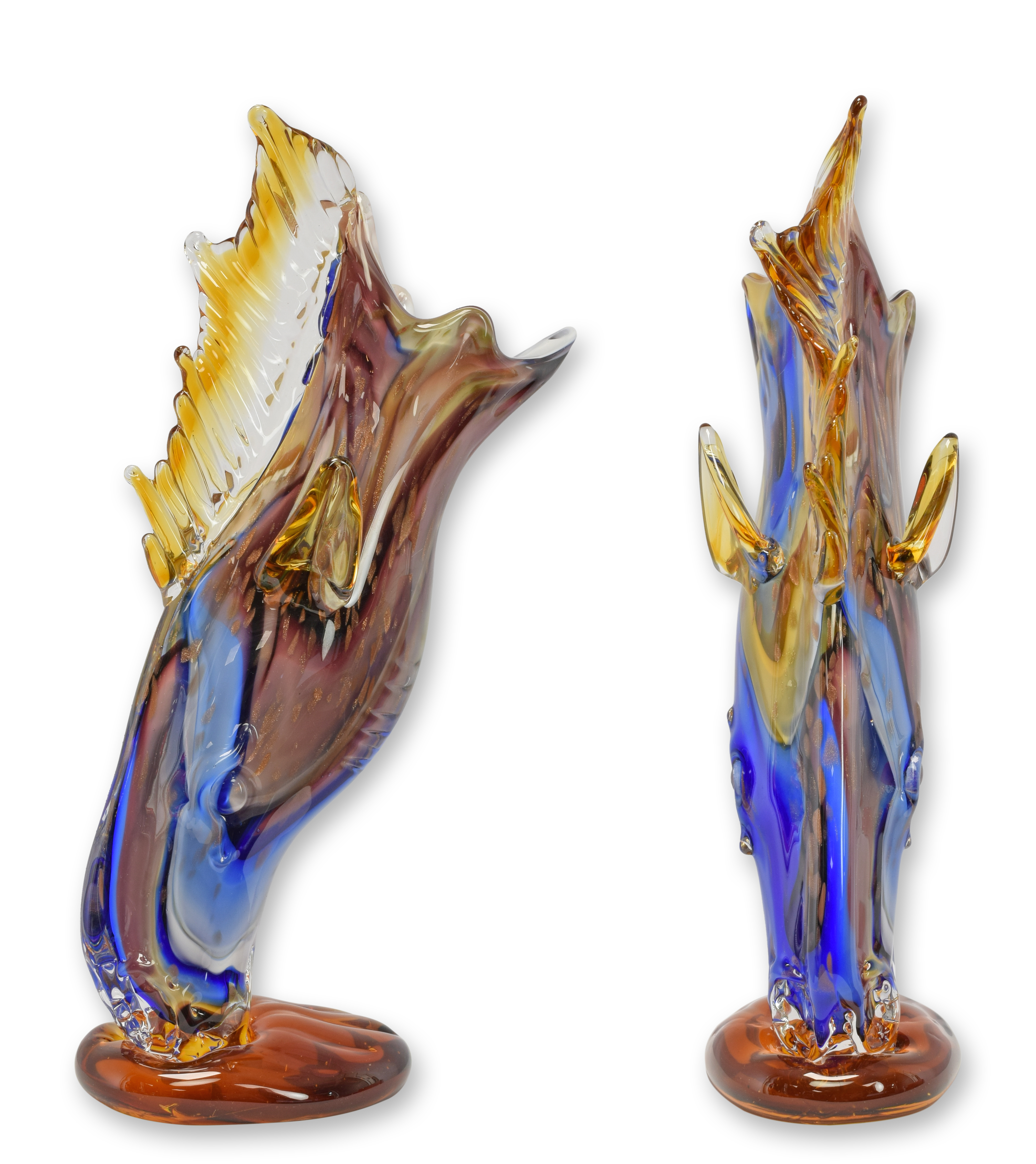 A murano style glass horse head vase replica retro design decoration