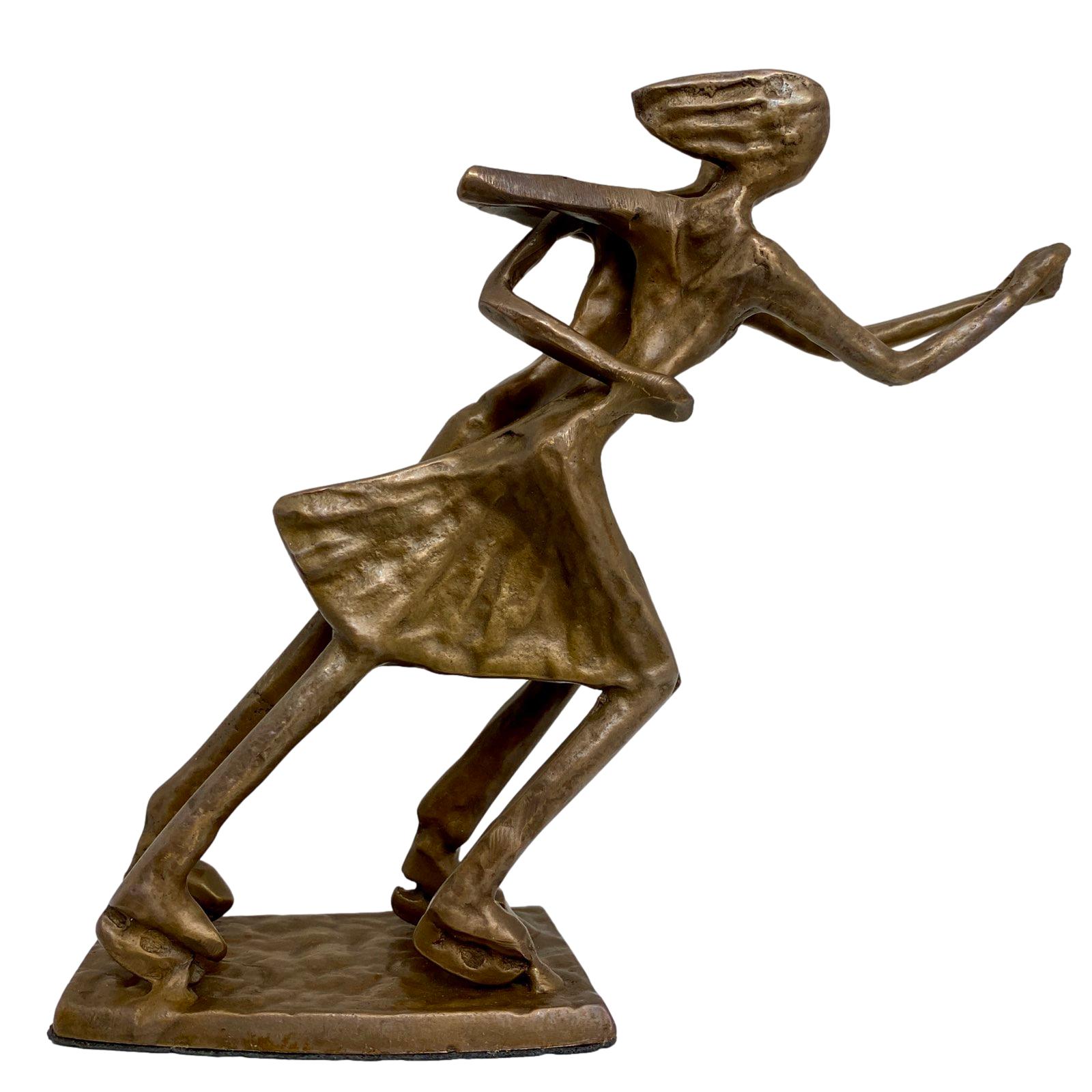 Aubaho-1006-1 Skulptur Paarlauf Schlittschuhe  Eiskunstlauf Bronze Figur Moderne Pokal Eislauf
