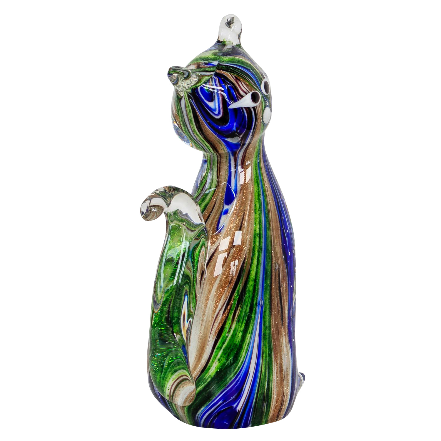 GL203-3 Glasfigur Figur Katze Glas im Murano Antik Stil 16cm