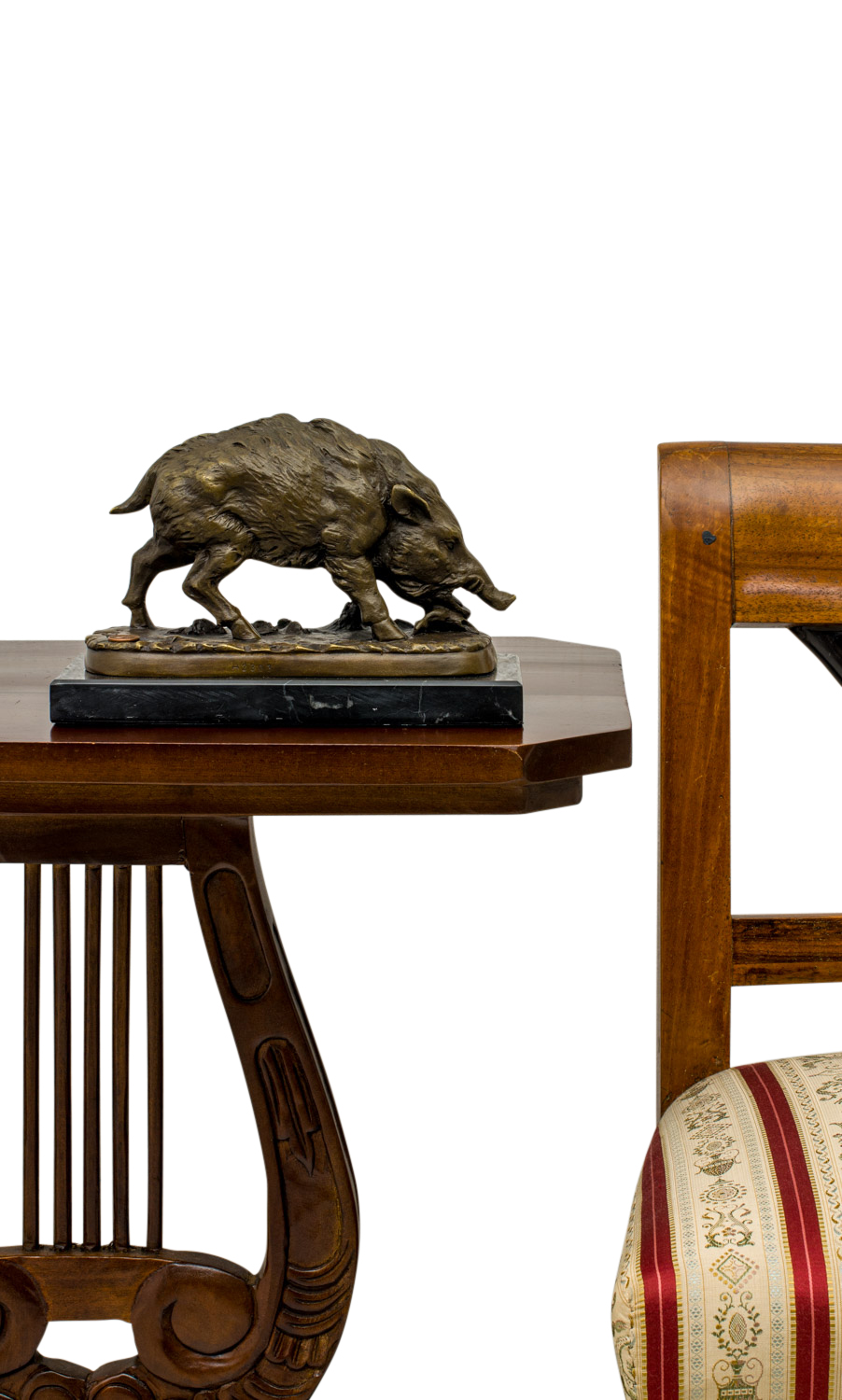 KF-15-1 Bronzeskulptur Wildschwein im Antik-Stil Bronze Figur 22cm
