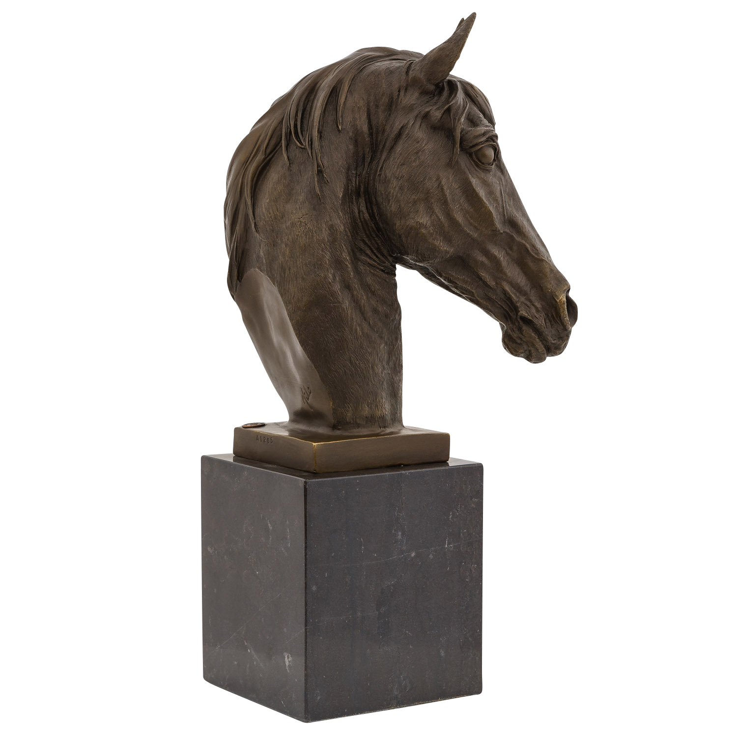 TM-47-5-copy Bronzeskulptur Pferd 44cm Büste Pferdekopf Statue Bronzefigur Bronze Antik-Stil