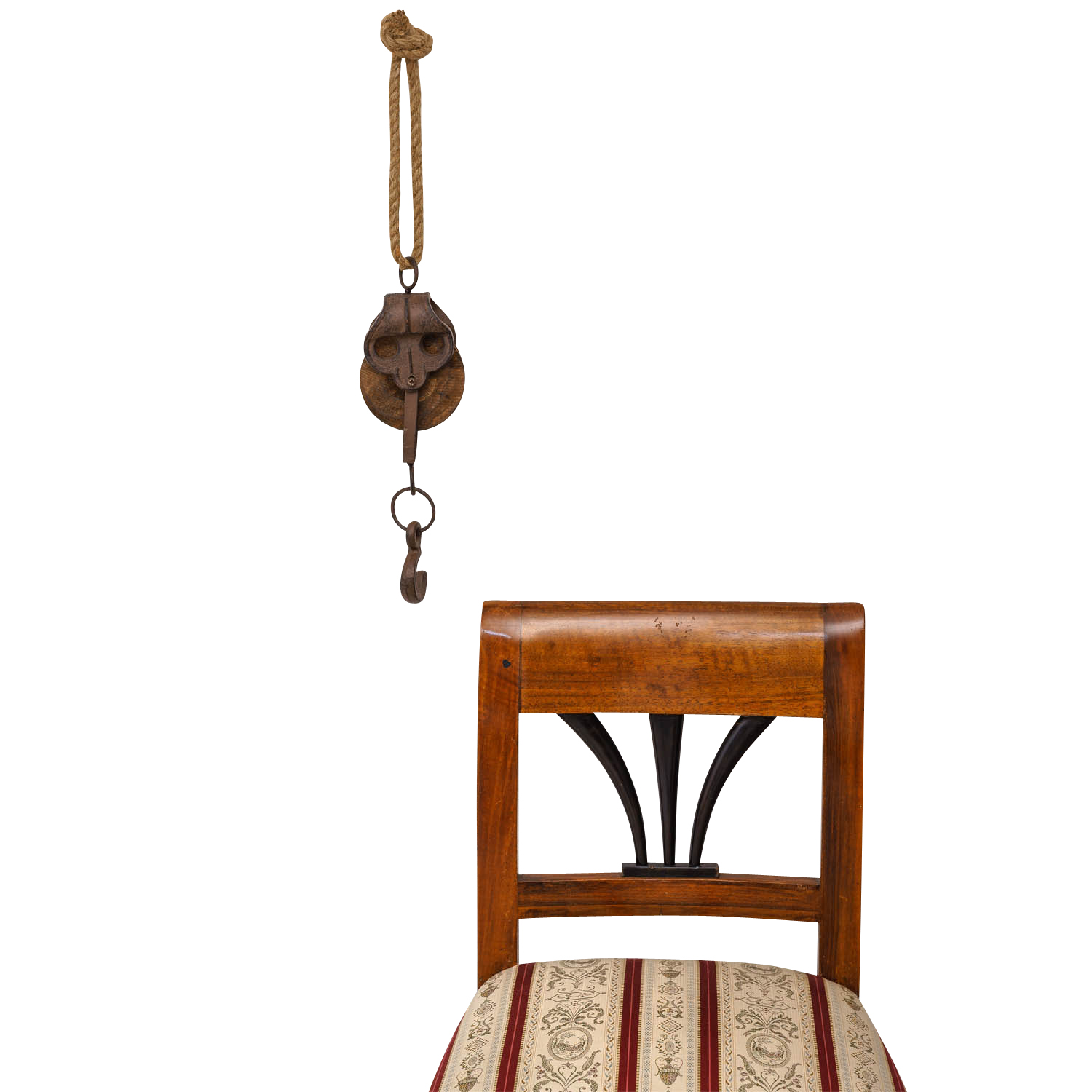 TZ-84-1 Flaschenzug Umlenkrolle Seilzug Rolle Eisen Werkzeug Antik-Stil 50cm